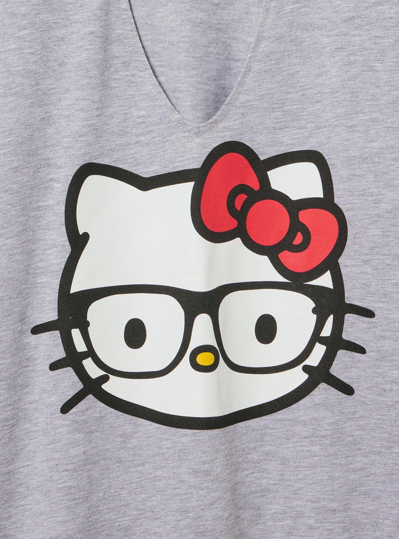 Hello Kitty Classic Cotton Notch Neck Raglan, HEATHER GREY, alternate