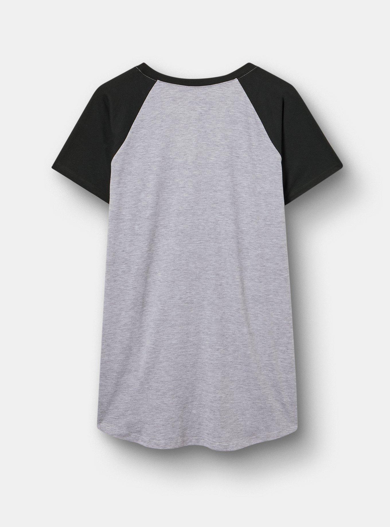 Hello Kitty Classic Cotton Notch Neck Raglan, HEATHER GREY, alternate
