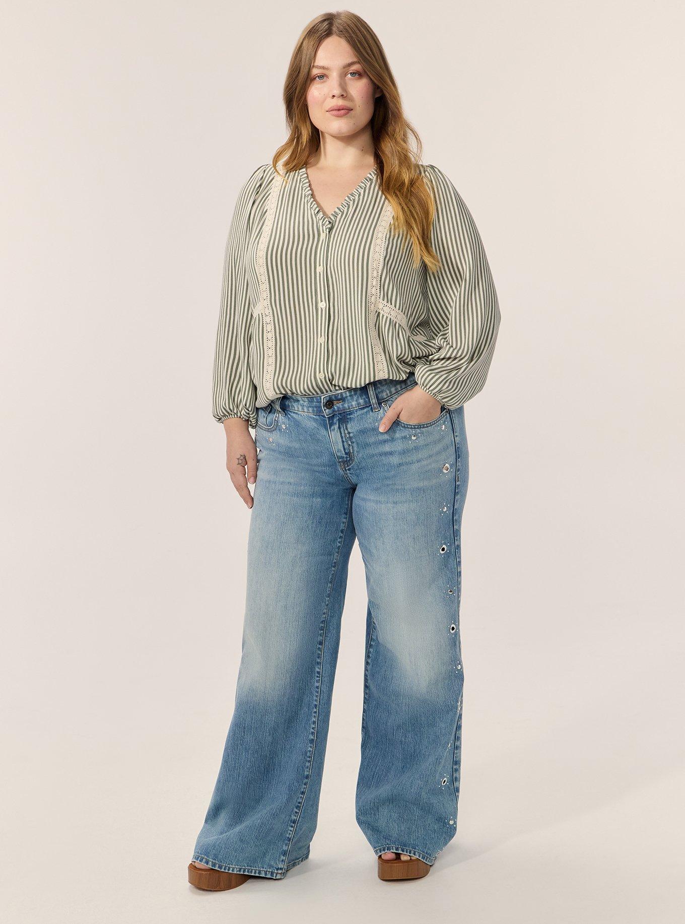 Festi Low-Rise Baggy Wide Leg Studded Jean, GARNET MOON, hi-res