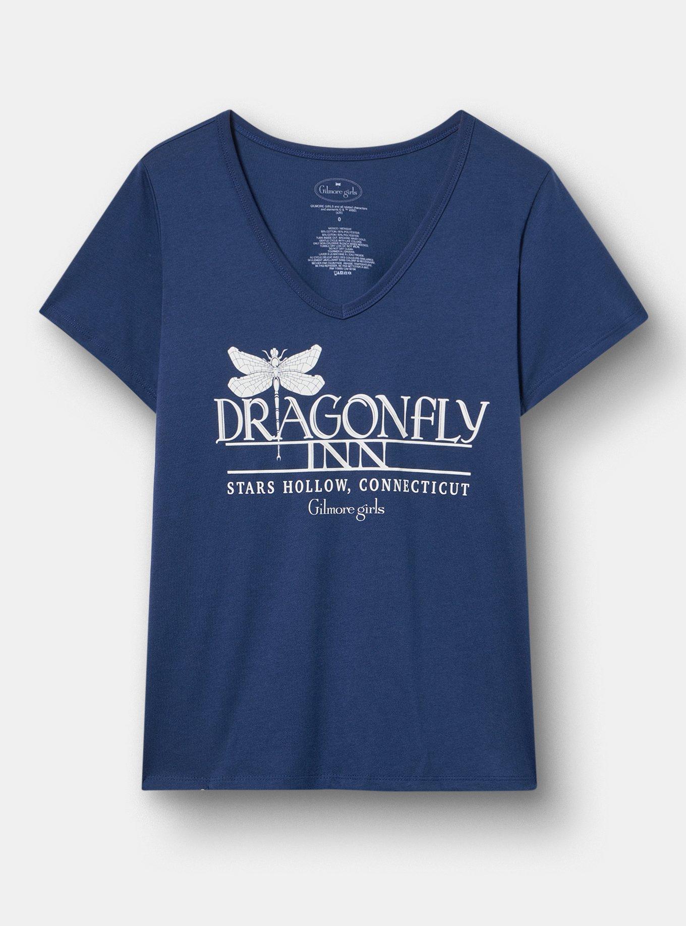 Gilmore Girls Classic Cotton V-Neck Tee, PEACOAT, hi-res