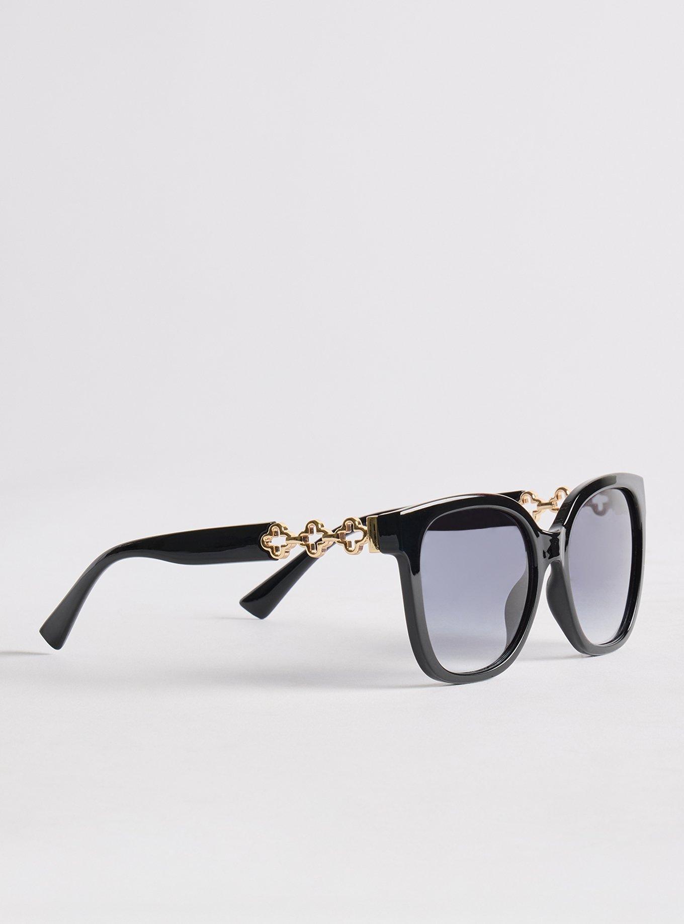Plus Size Clover Square Ombre Lens Sunglasses, , alternate