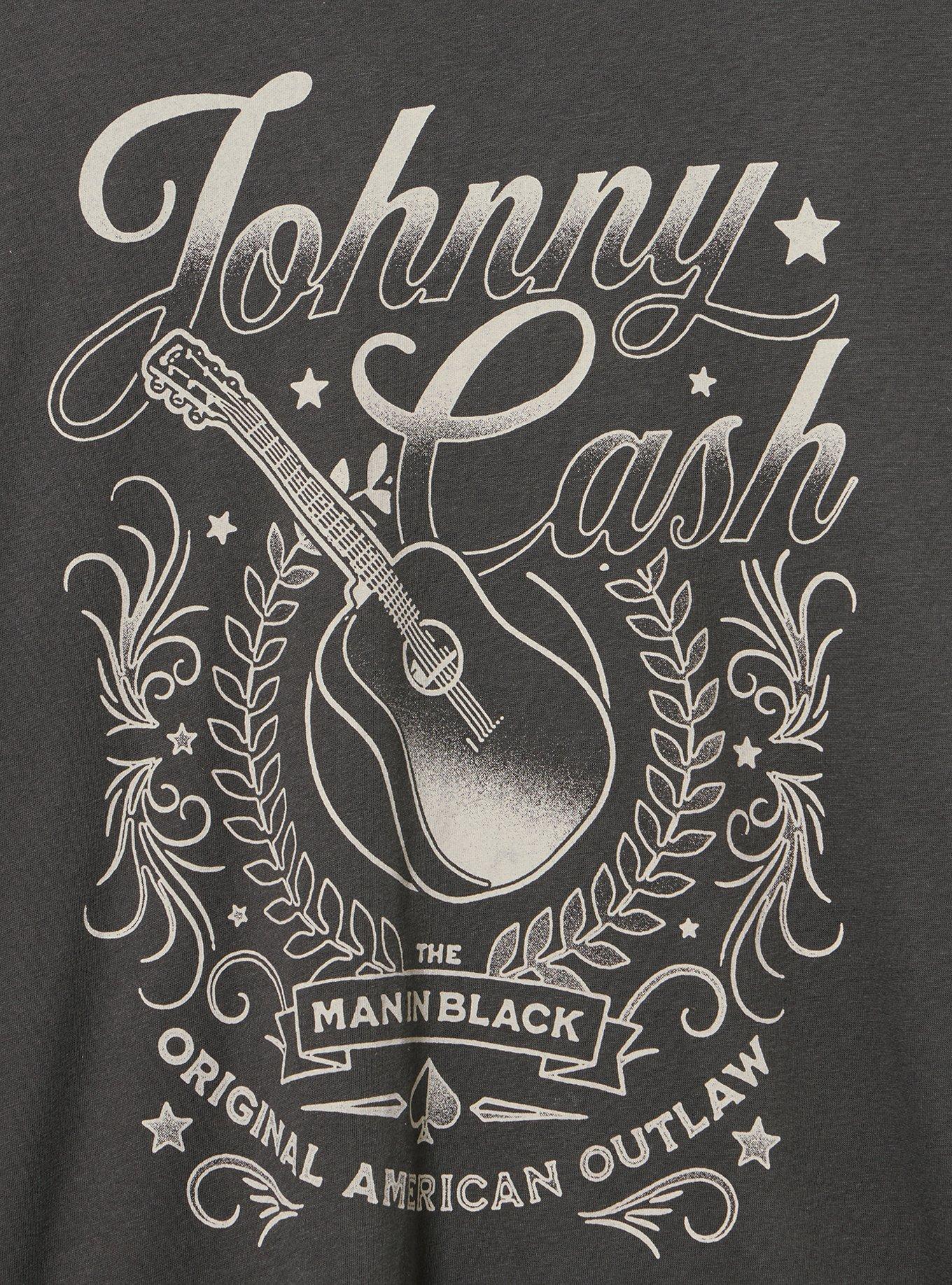 Johnny Cash Classic Cotton Crew Tee, VINTAGE BLACK, alternate