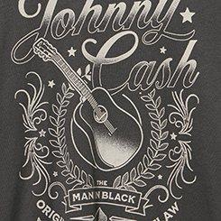 Johnny Cash Classic Cotton Crew Tee, VINTAGE BLACK, swatch