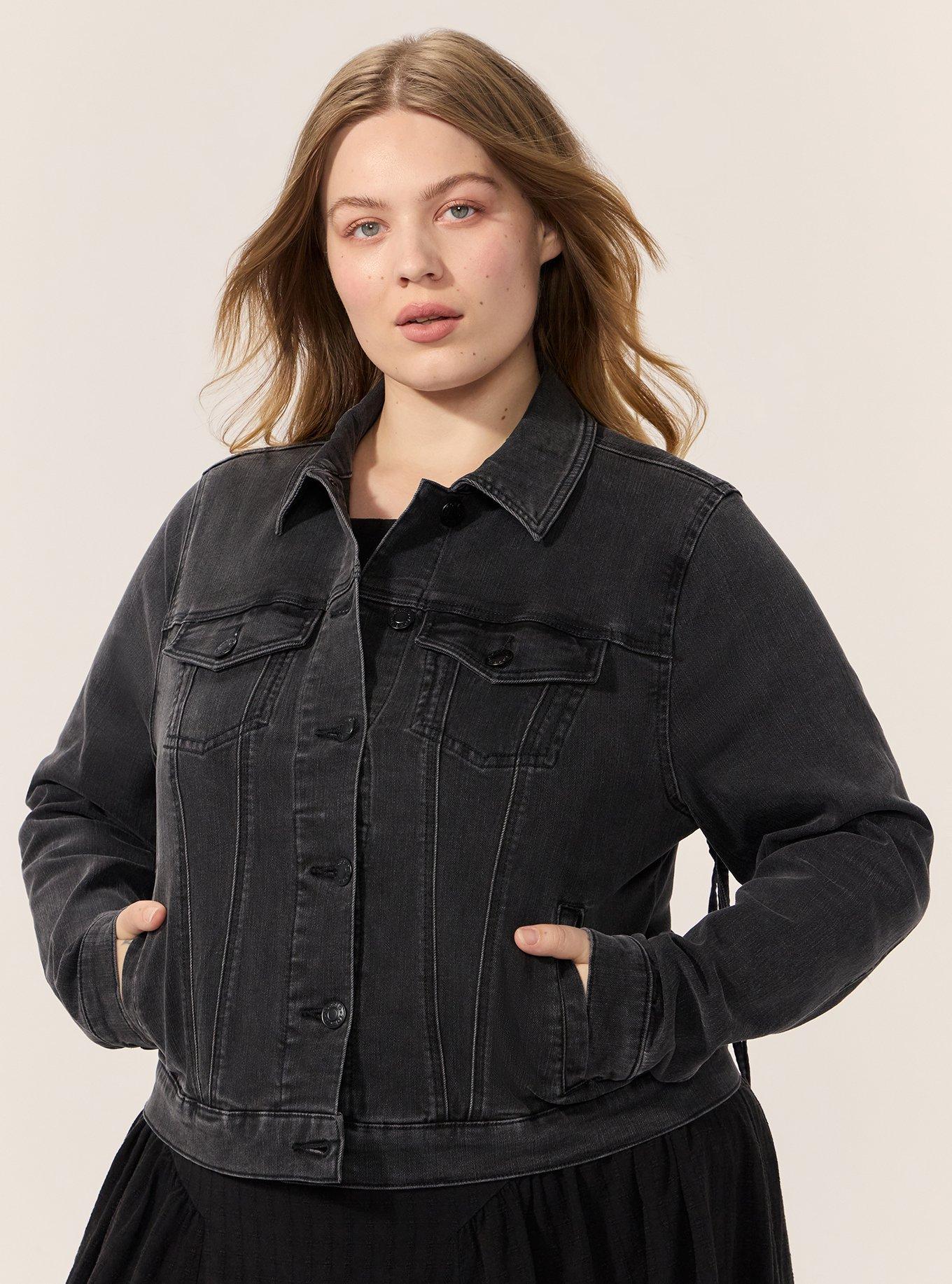 Festi Macrame Detail Trucker Jacket, WASHED BLACK, alternate