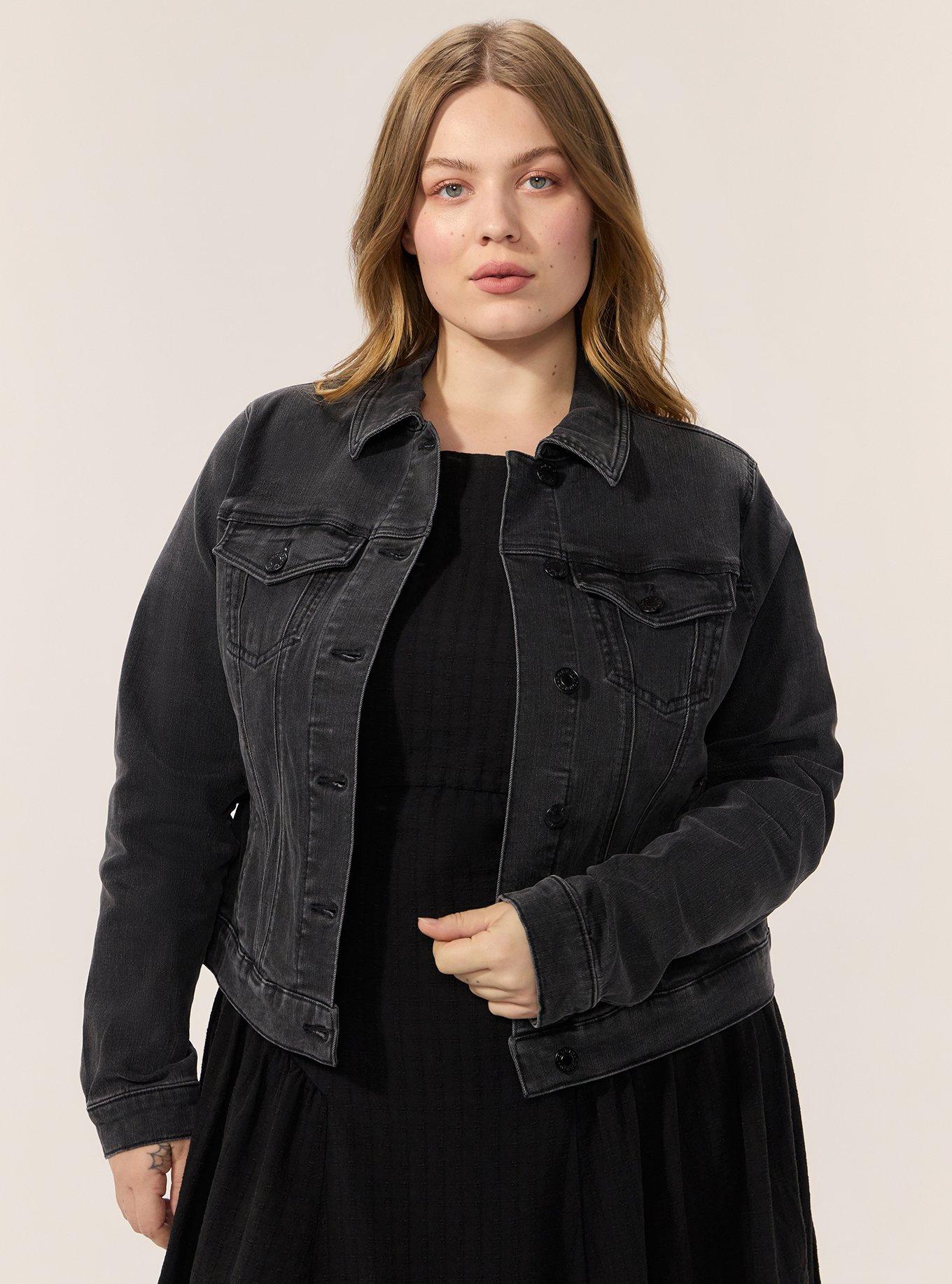 Festi Macrame Detail Trucker Jacket, WASHED BLACK, hi-res
