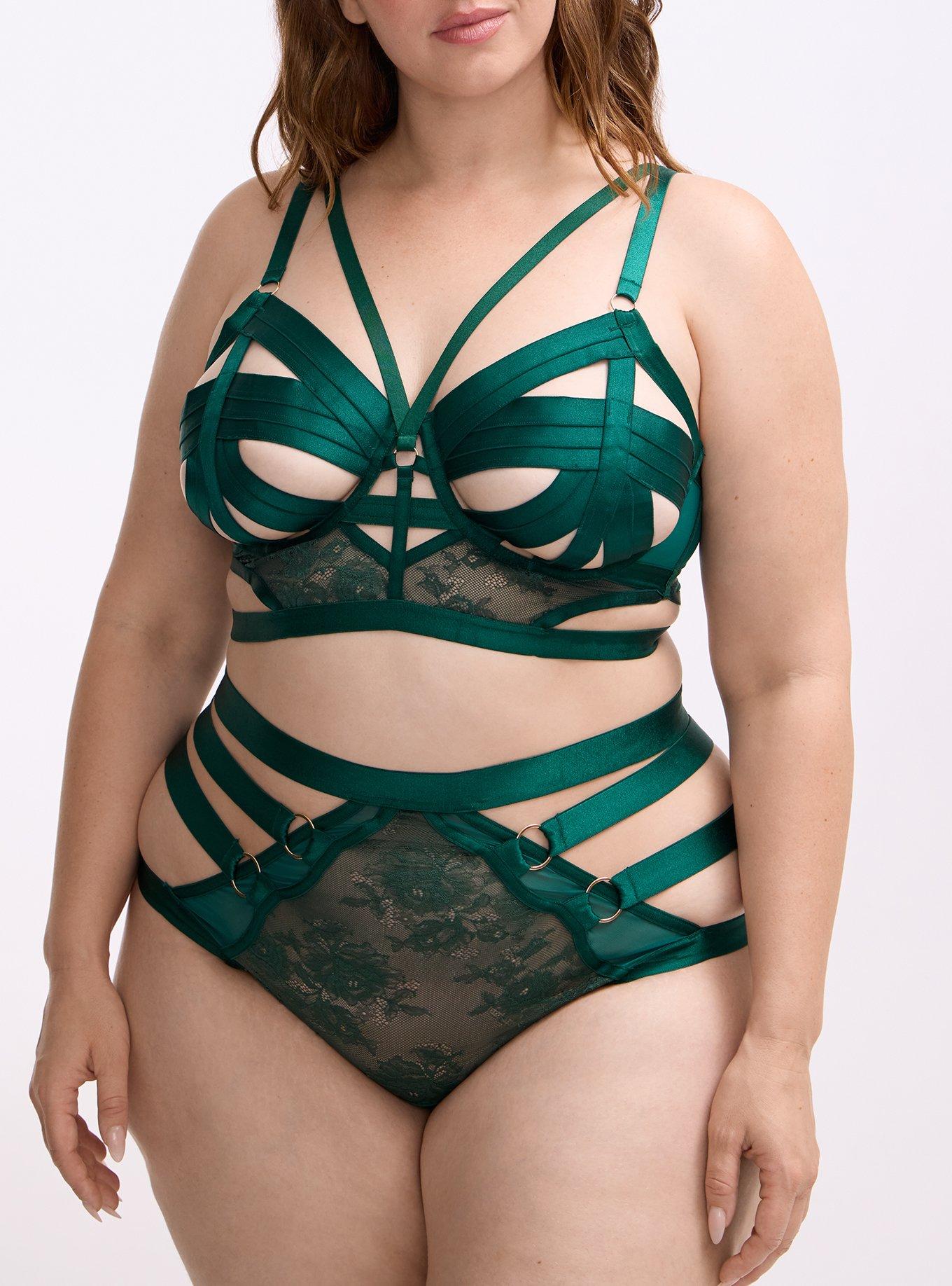 Strappy Vixen Elastic Cup Underwire Bra, BOTANICAL GARDEN, alternate