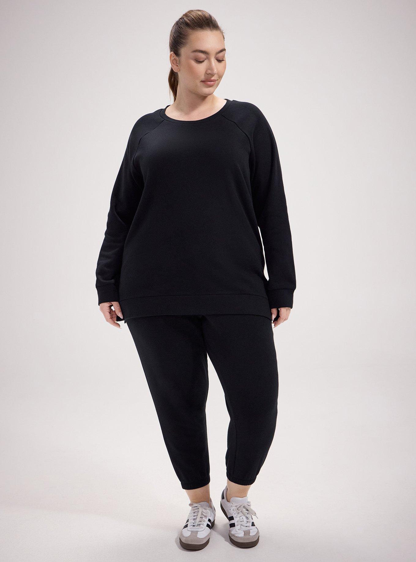 TRU Super Soft Fleece Tunic Sweatshirt, DEEP BLACK, alternate