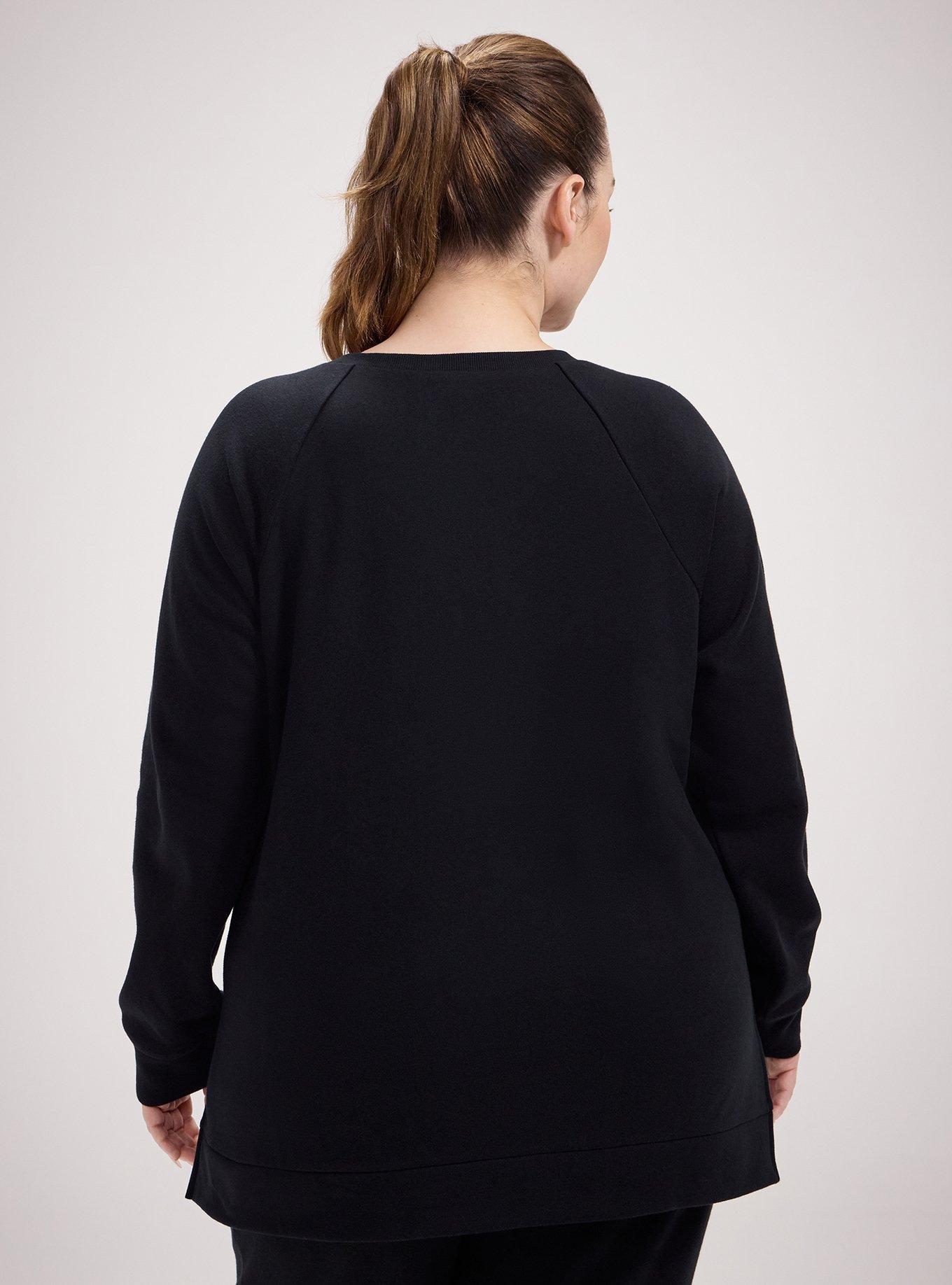 TRU Super Soft Fleece Tunic Sweatshirt, DEEP BLACK, alternate