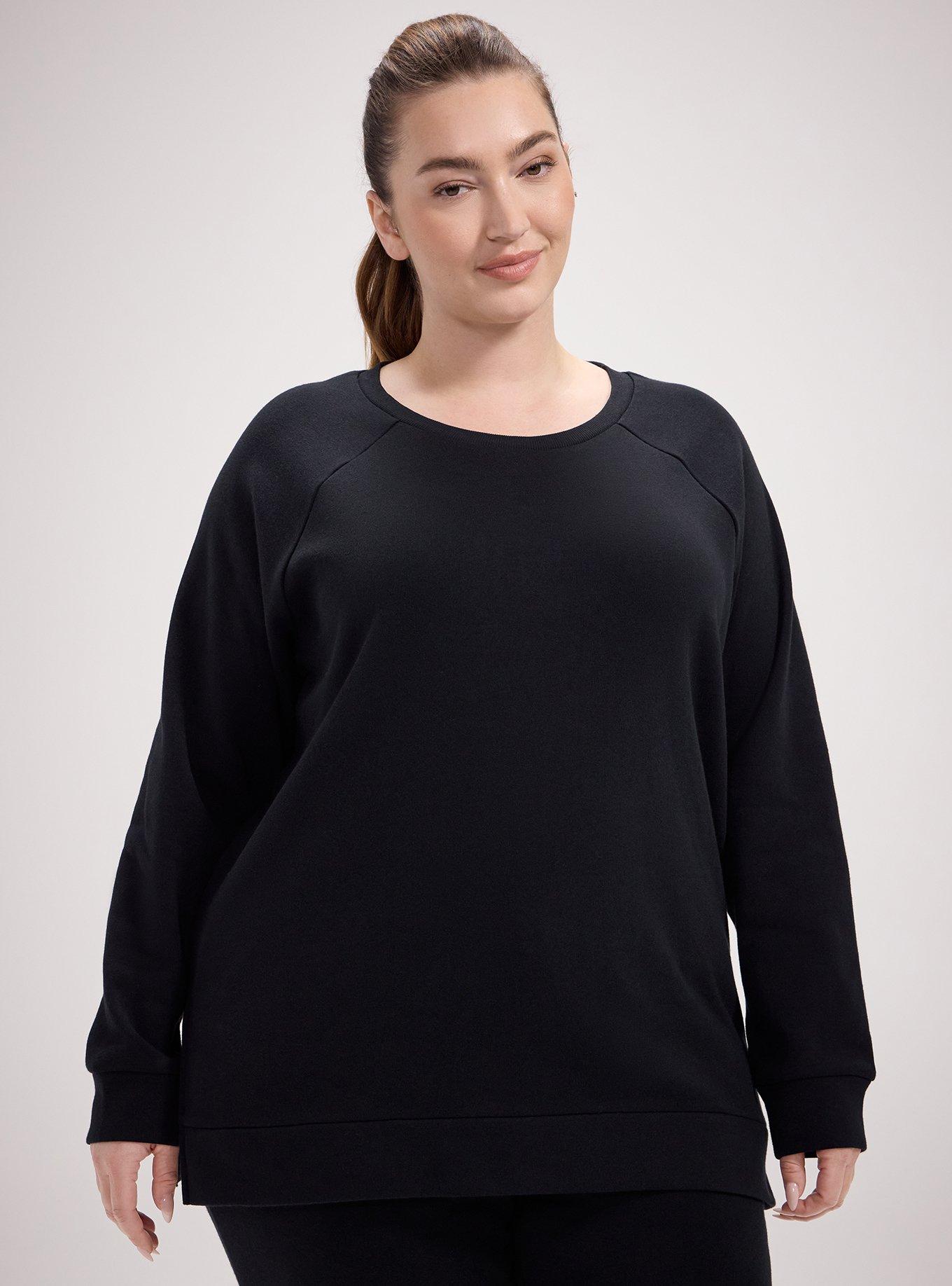 TRU Super Soft Fleece Tunic Sweatshirt, DEEP BLACK, hi-res
