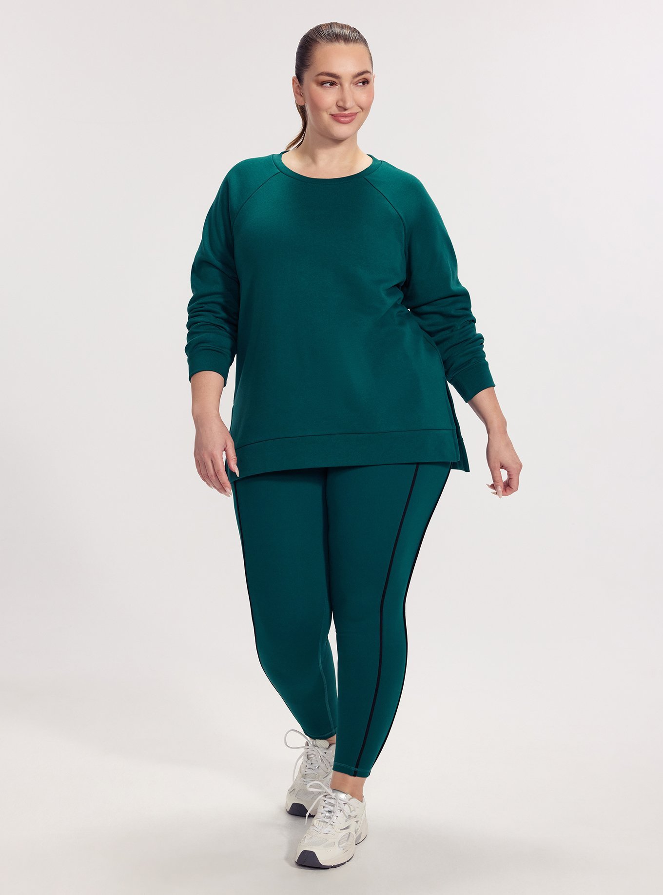 TRU Super Soft Fleece Tunic Sweatshirt, BOTANICAL GARDEN, alternate