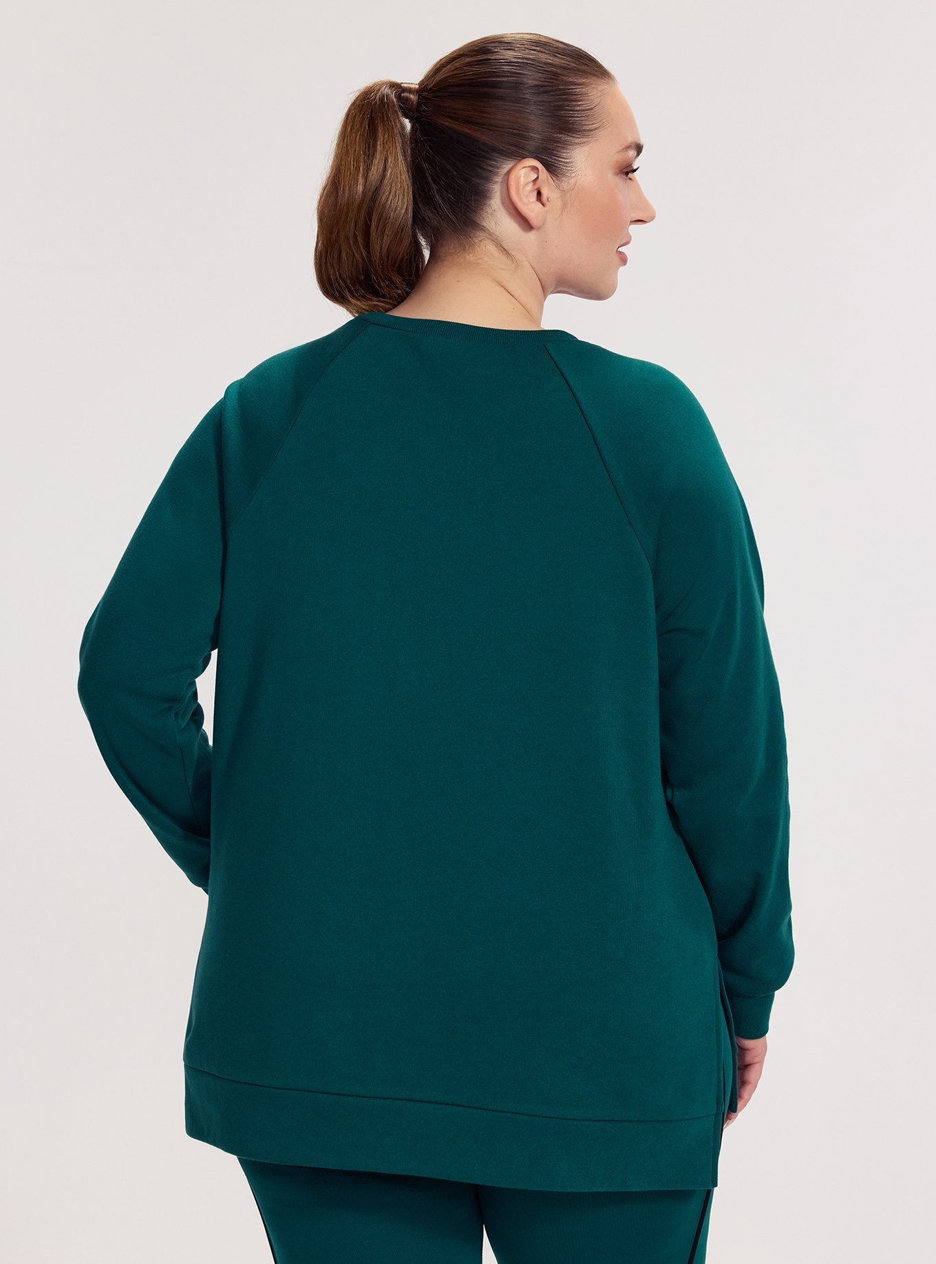 TRU Super Soft Fleece Tunic Sweatshirt, BOTANICAL GARDEN, alternate