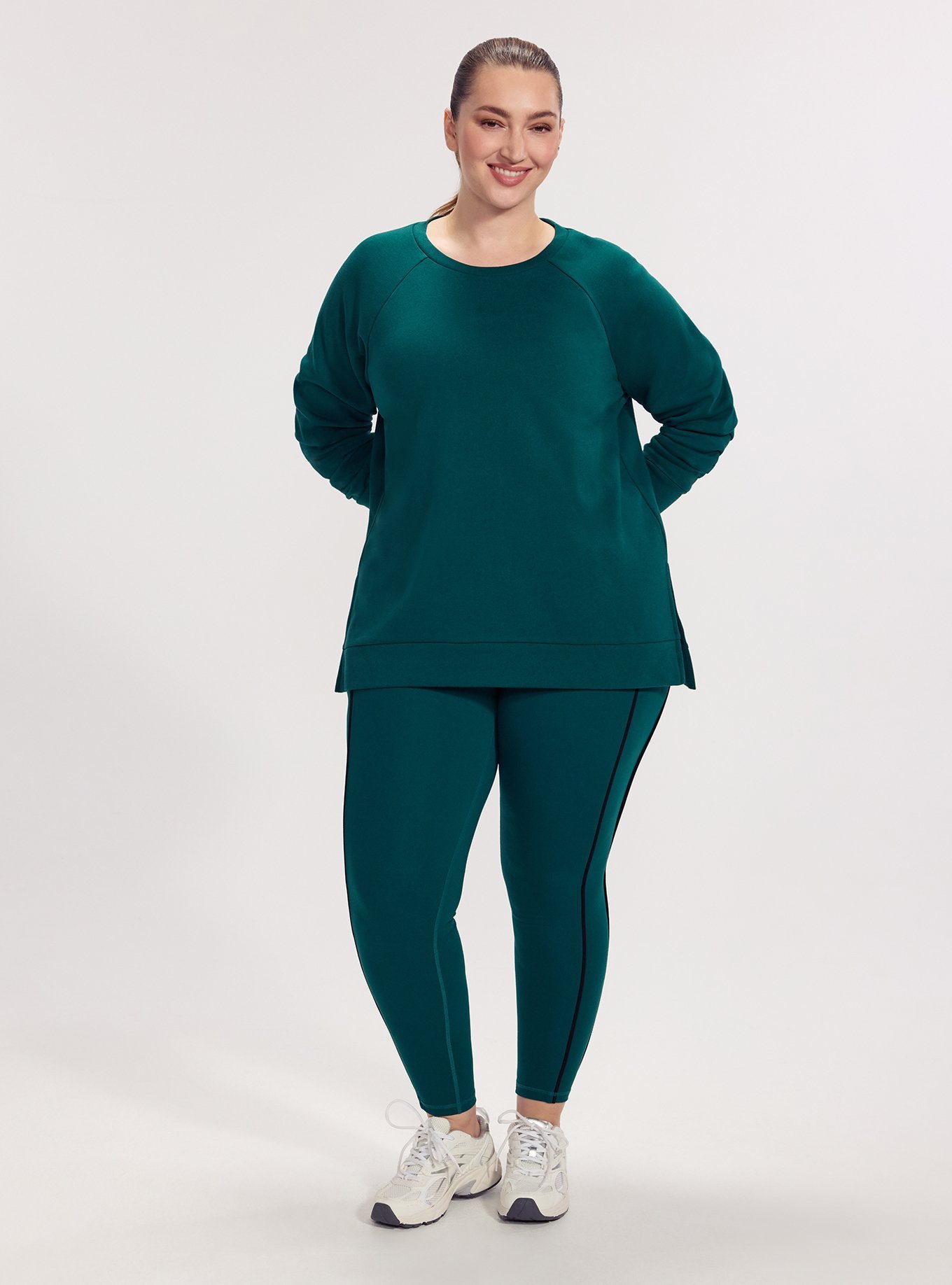 TRU Super Soft Fleece Tunic Sweatshirt, BOTANICAL GARDEN, alternate