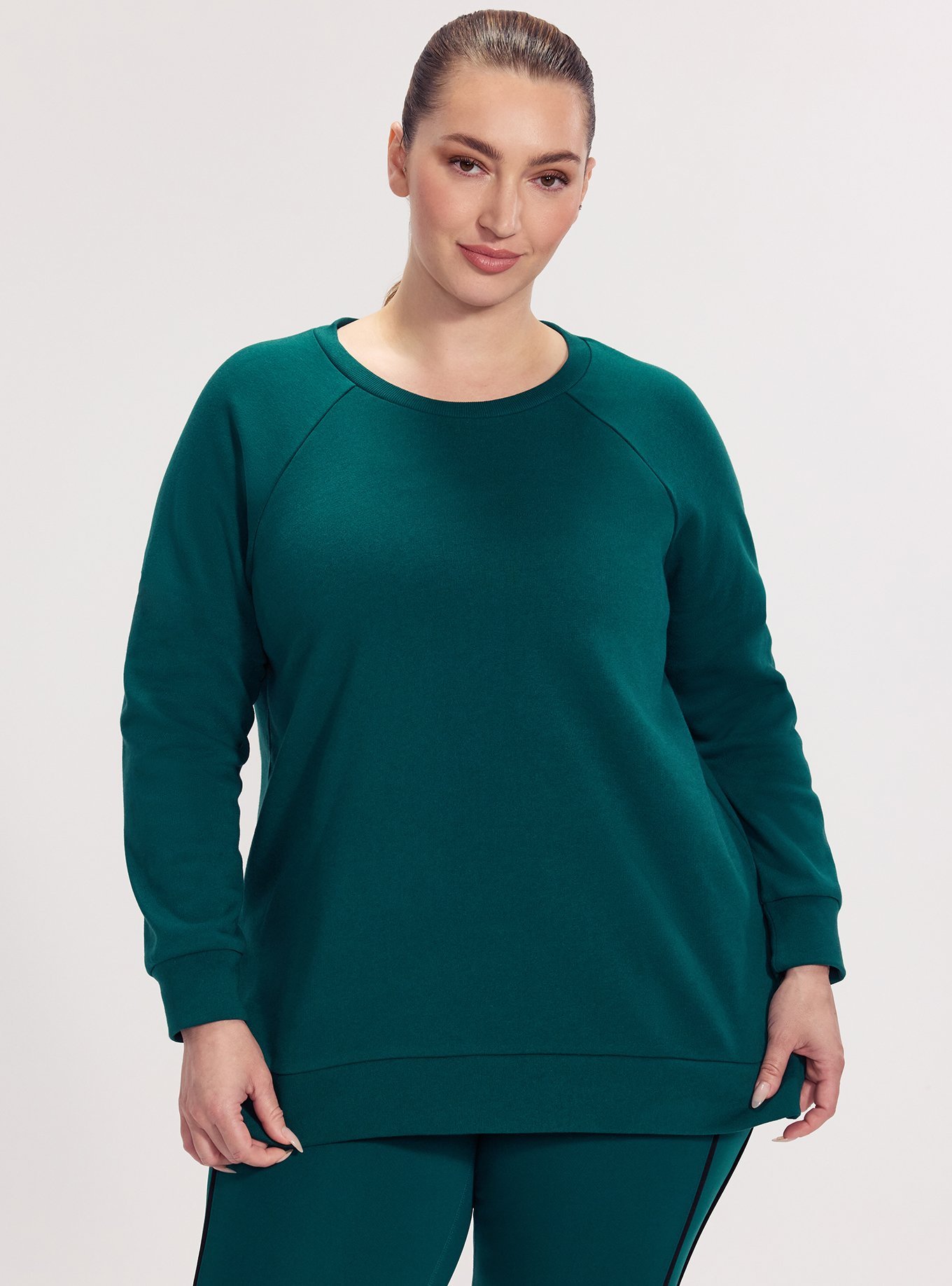 TRU Super Soft Fleece Tunic Sweatshirt, BOTANICAL GARDEN, hi-res