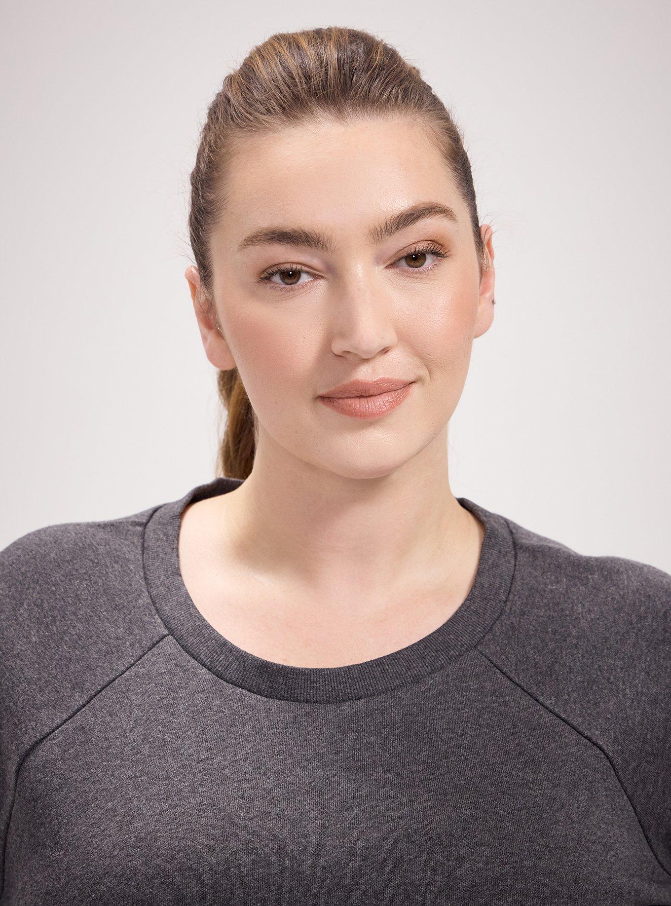 TRU Super Soft Fleece Tunic Sweatshirt, CHARCOAL HEATHER, alternate