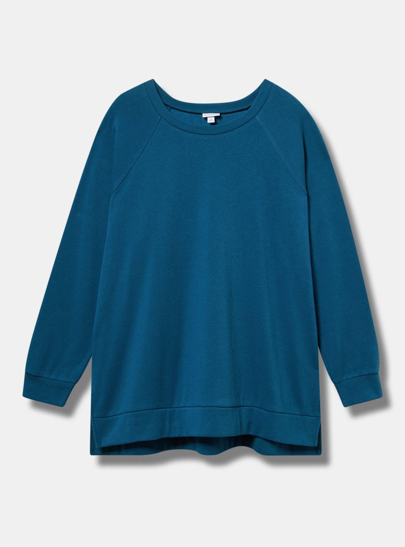 TRU Super Soft Fleece Tunic Sweatshirt, LEGION BLUE, flat