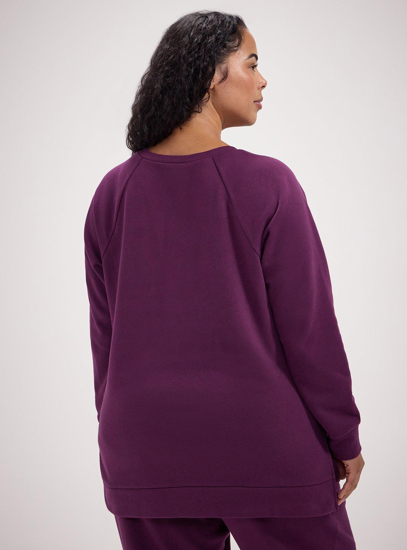Plus Size TRU Super Soft Fleece Tunic Sweatshirt, WINTER BLOOM, alternate