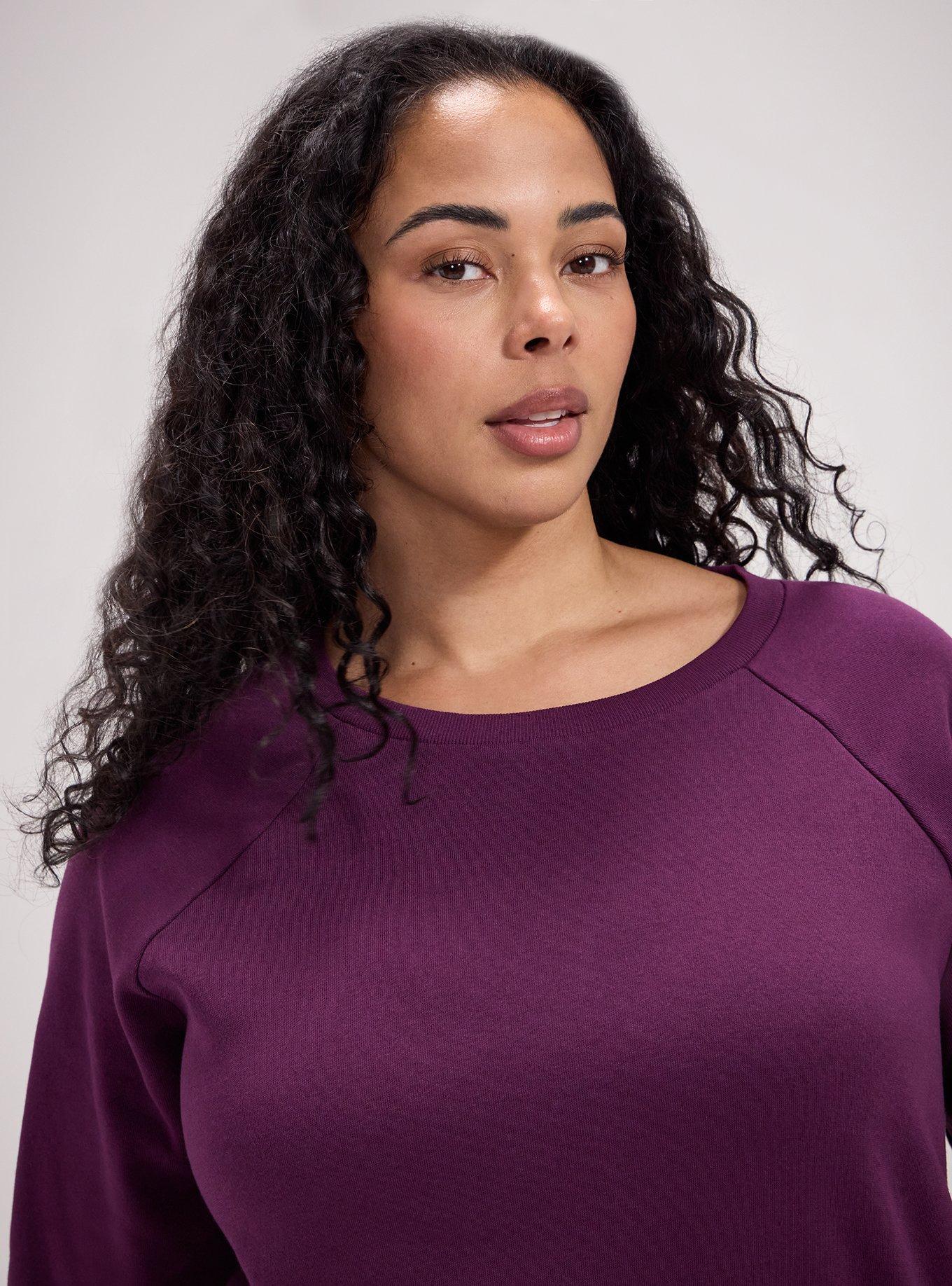 Plus Size TRU Super Soft Fleece Tunic Sweatshirt, WINTER BLOOM, alternate