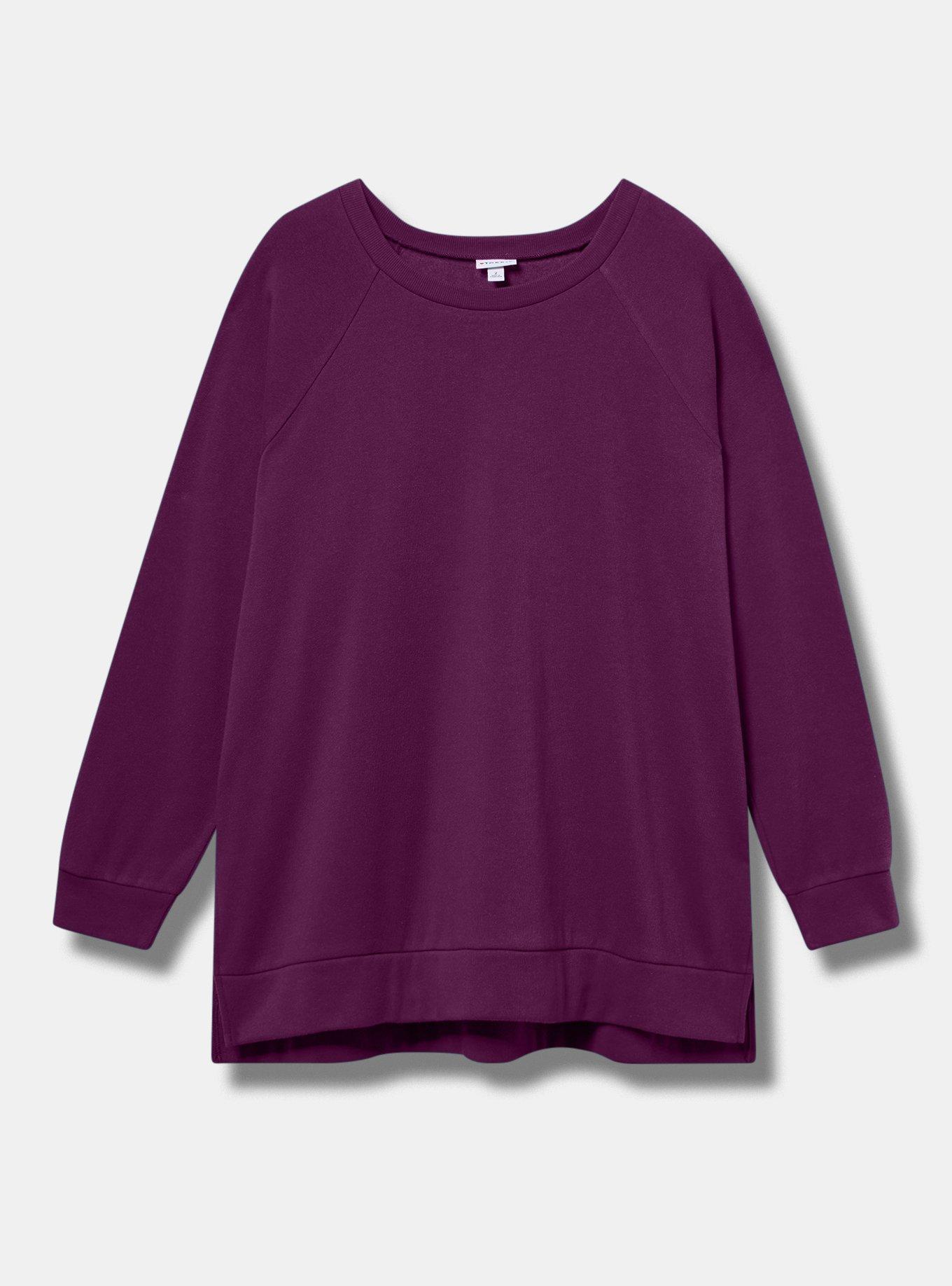 Plus Size TRU Super Soft Fleece Tunic Sweatshirt, WINTER BLOOM, hi-res