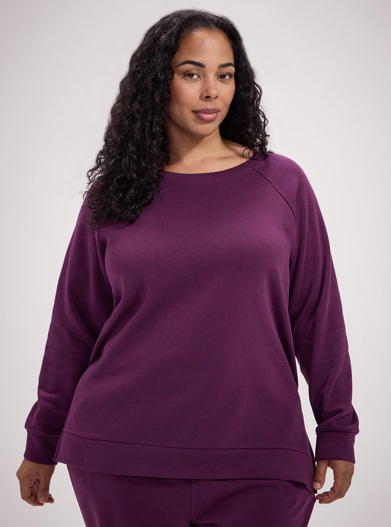 Plus Size TRU Super Soft Fleece Tunic Sweatshirt, WINTER BLOOM, hi-res