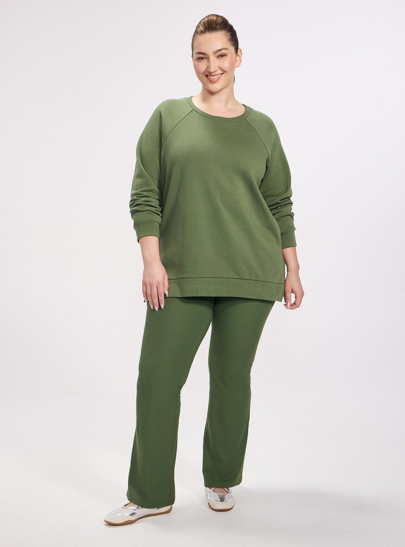 TRU Super Soft Fleece Tunic Sweatshirt, BRONZE GREEN, alternate