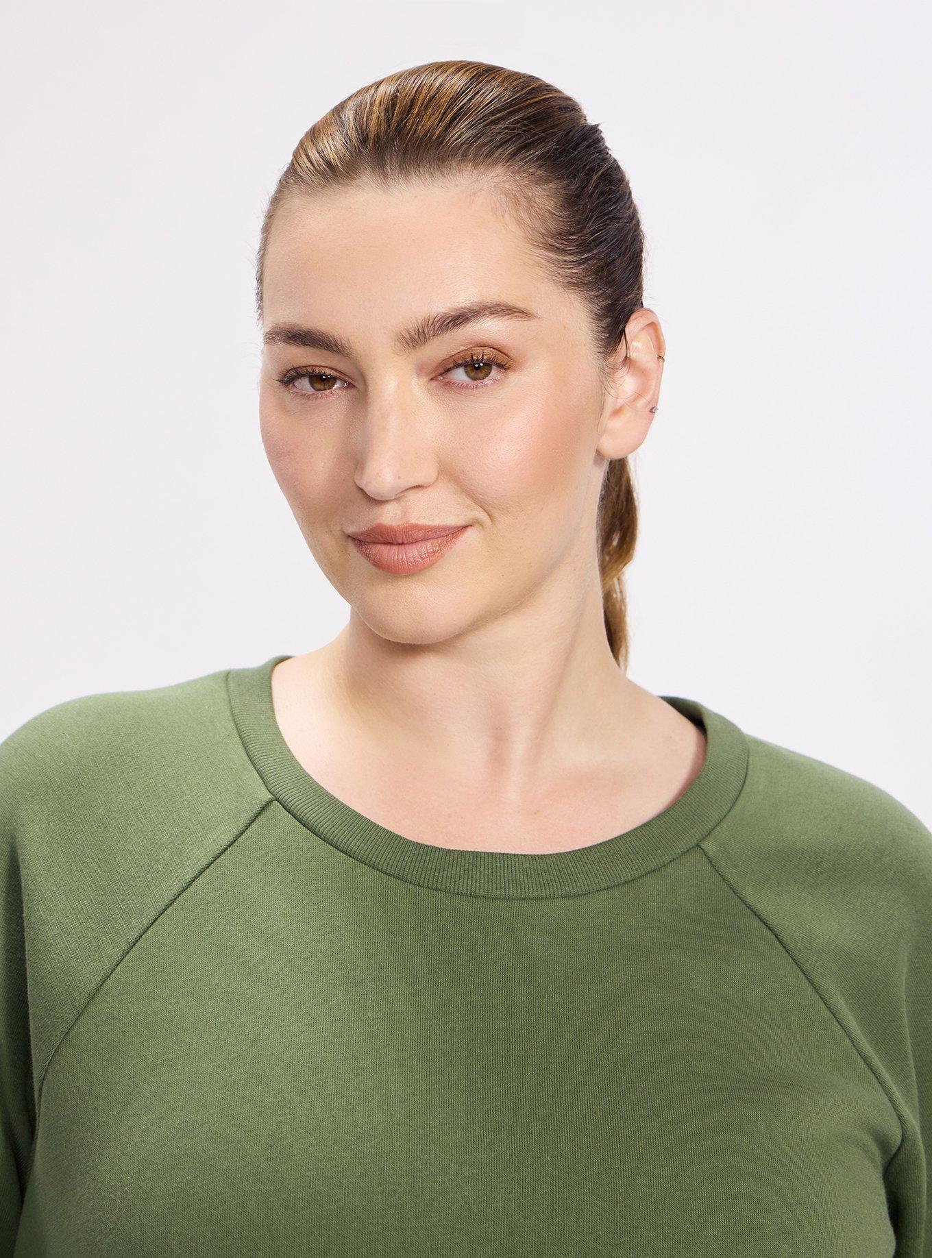 TRU Super Soft Fleece Tunic Sweatshirt, BRONZE GREEN, alternate