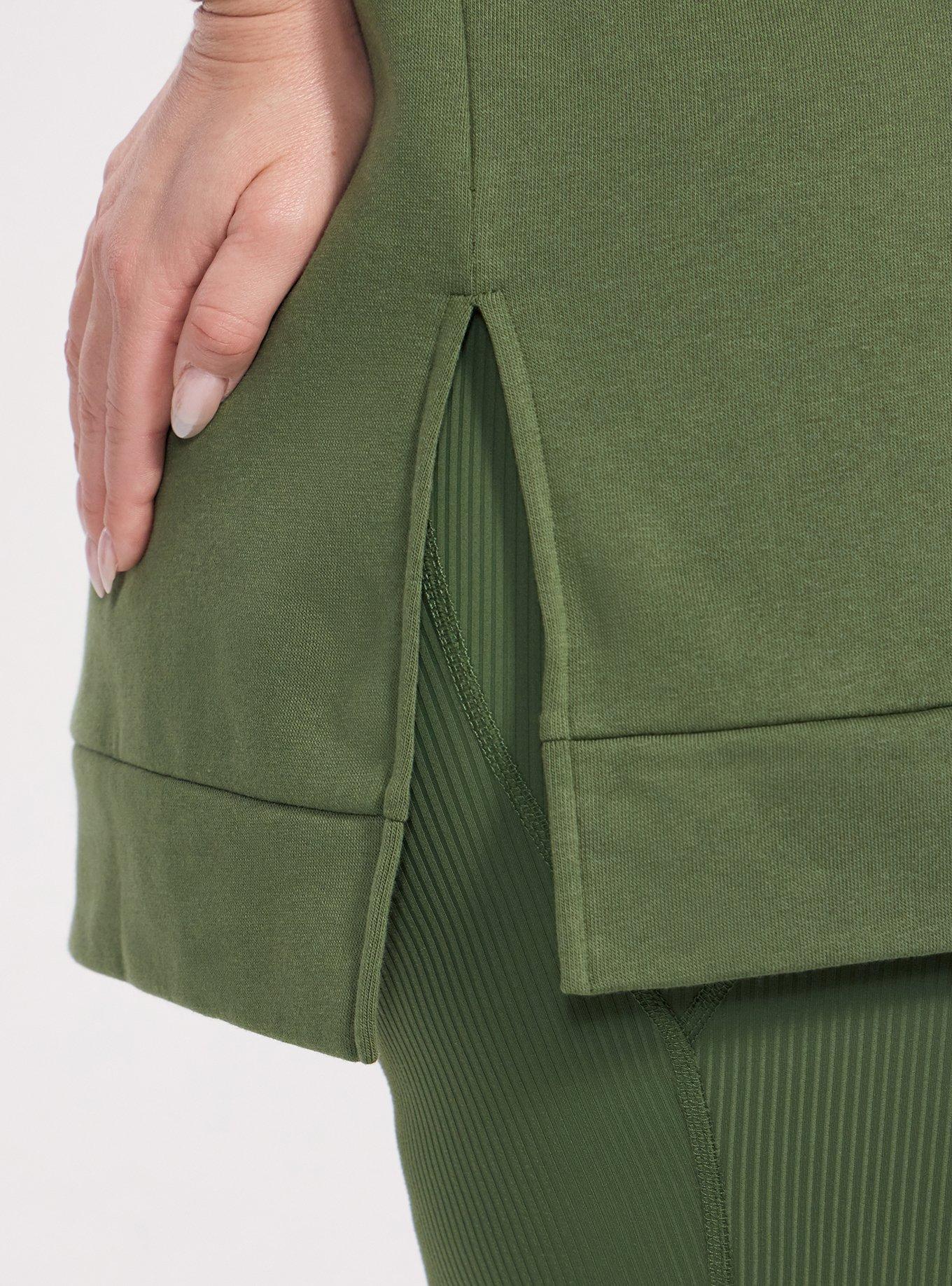 TRU Super Soft Fleece Tunic Sweatshirt, BRONZE GREEN, alternate