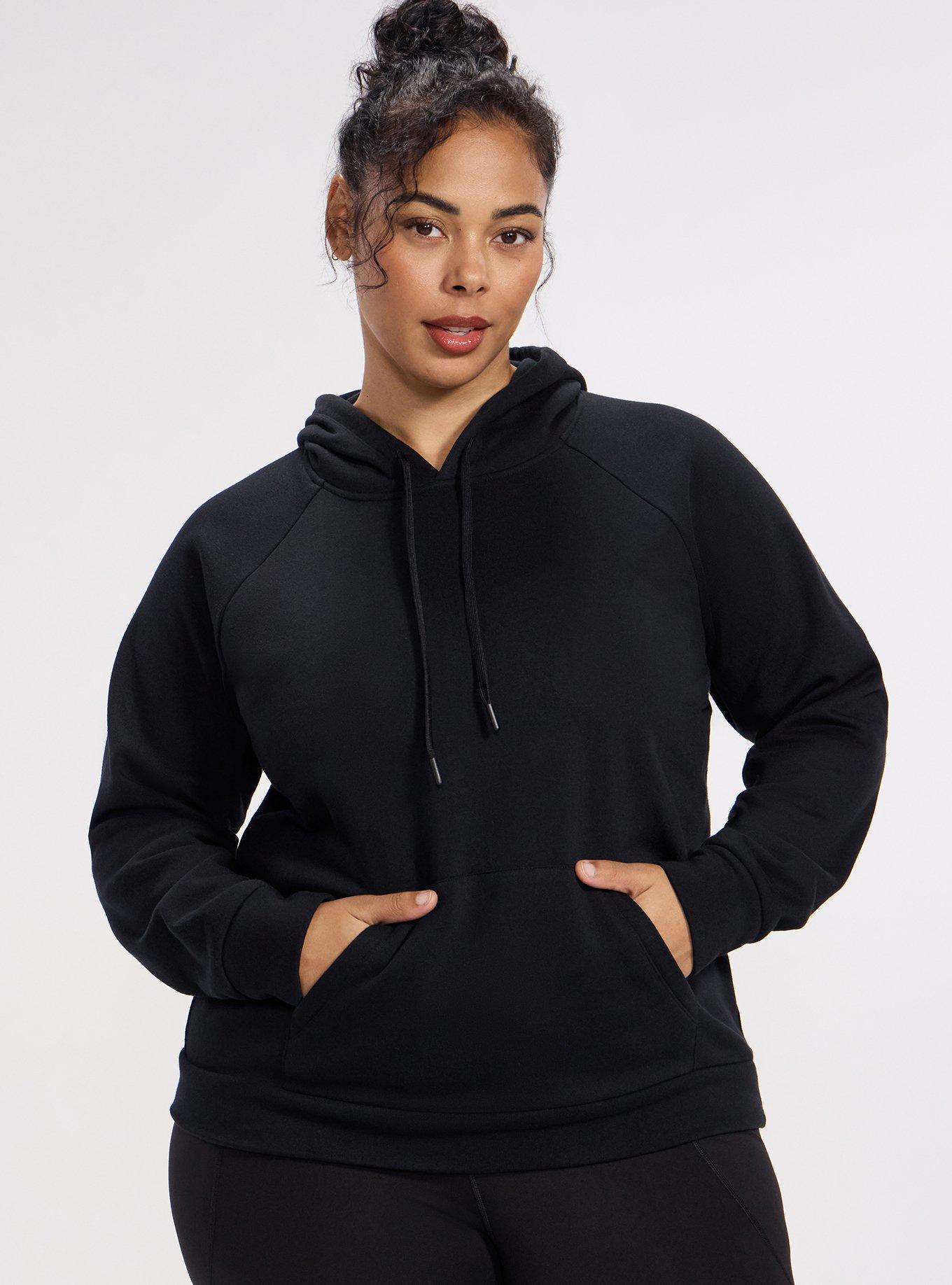 TRU Super Soft Fleece Raglan Active Hoodie, DEEP BLACK, hi-res