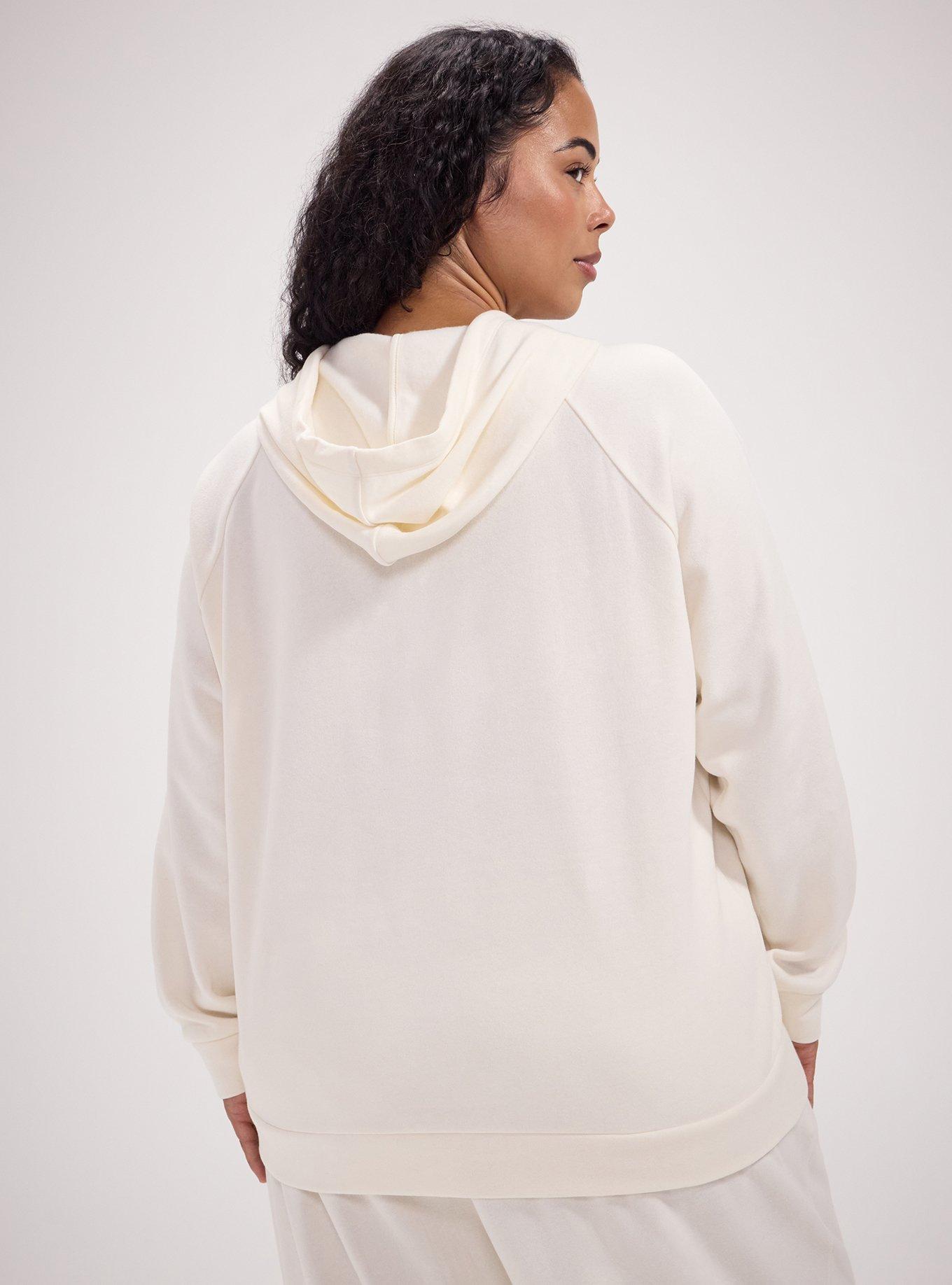 Super Soft Fleece Raglan Active Hoodie, WHISPER WHITE, alternate