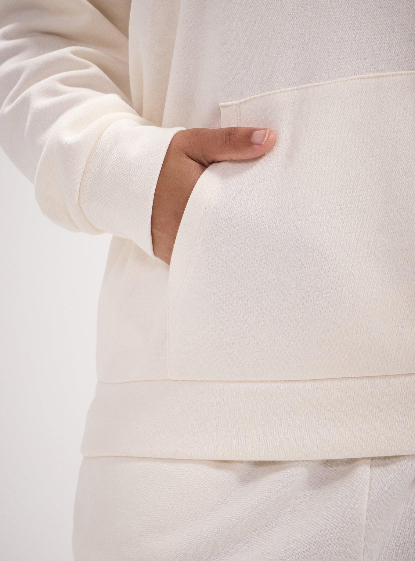 Super Soft Fleece Raglan Active Hoodie, WHISPER WHITE, alternate