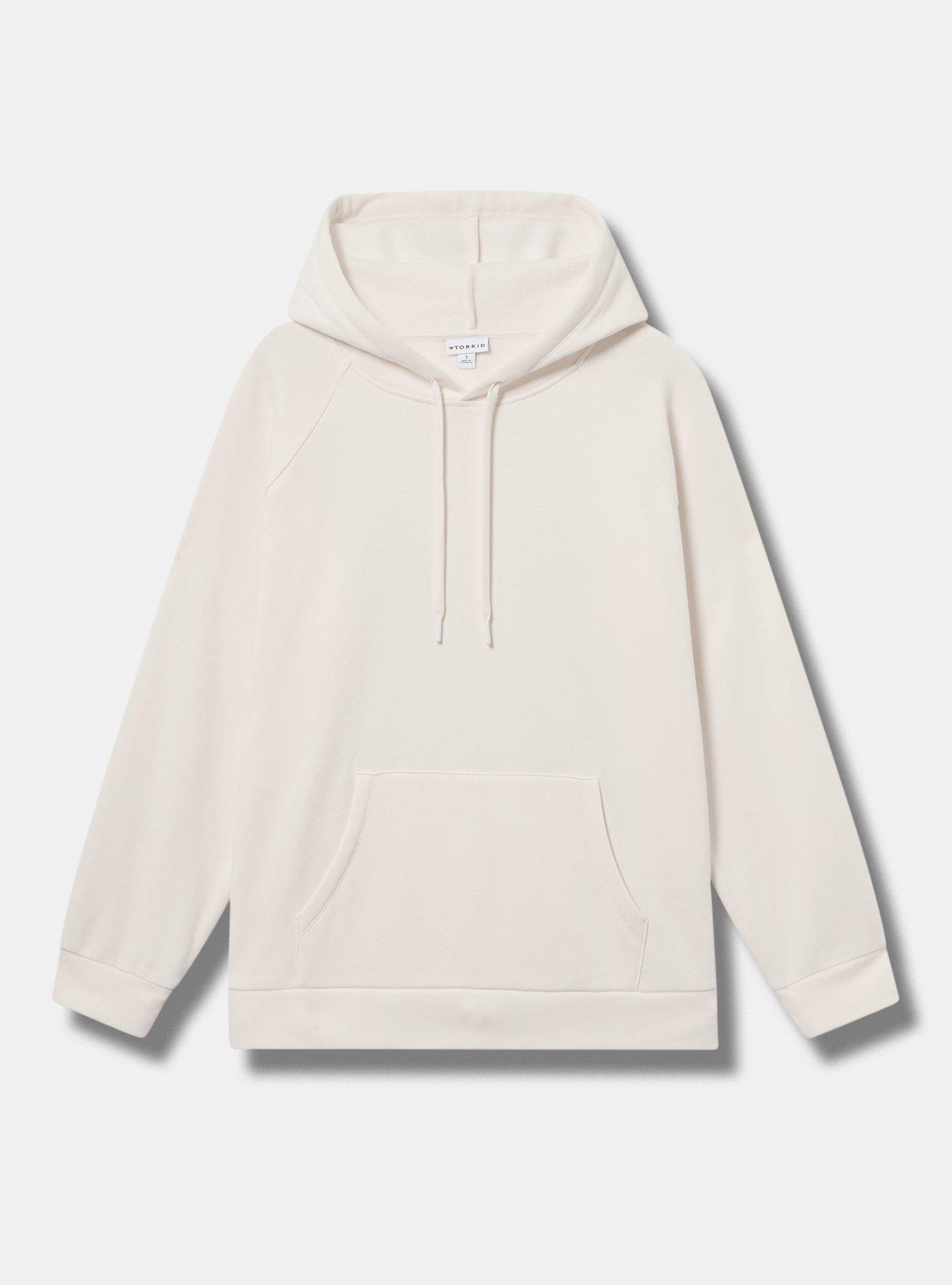 Super Soft Fleece Raglan Active Hoodie, WHISPER WHITE, flat
