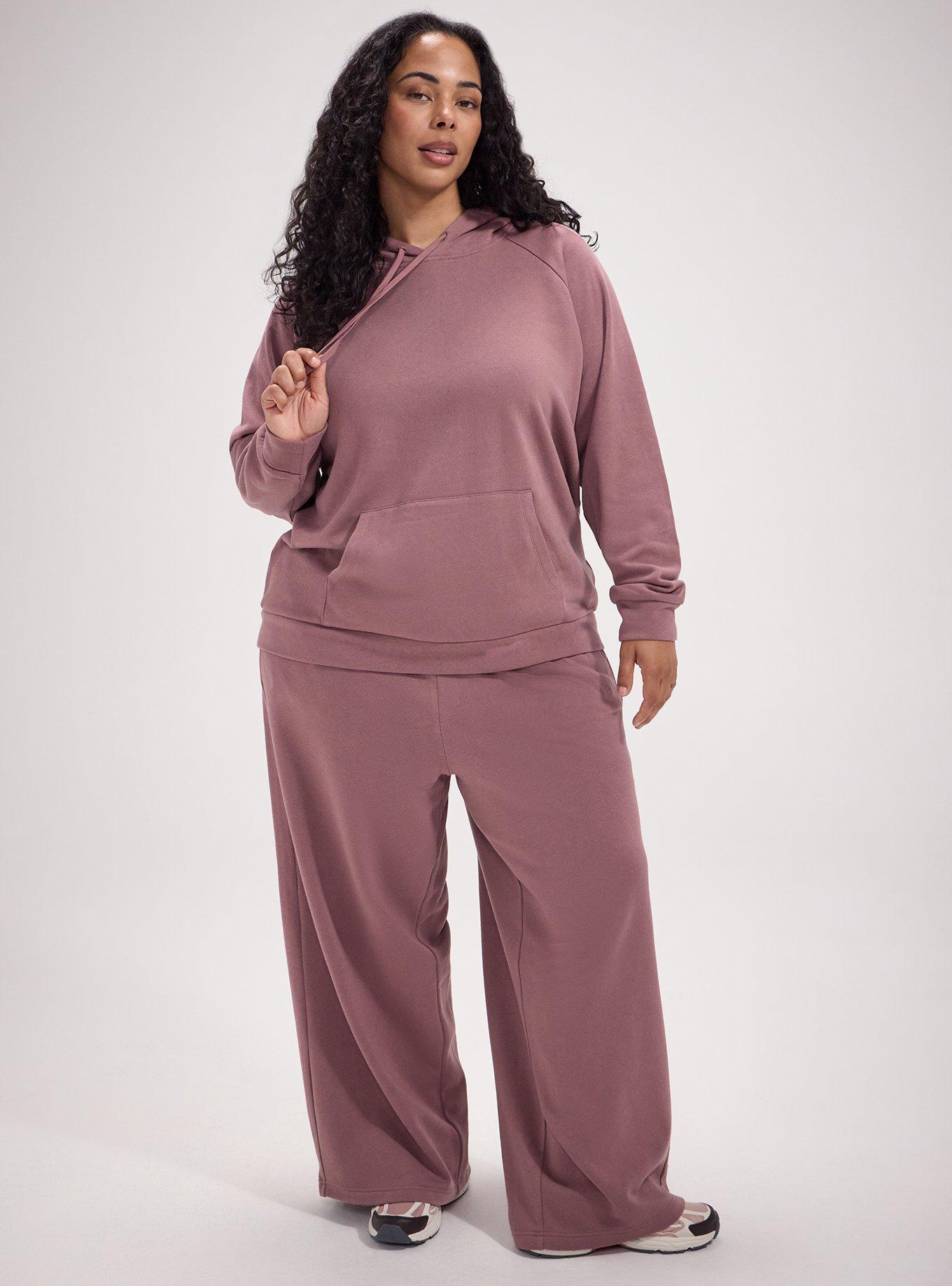 Plus Size TRU Super Soft Fleece Raglan Active Hoodie, ROSE TAUPE, alternate
