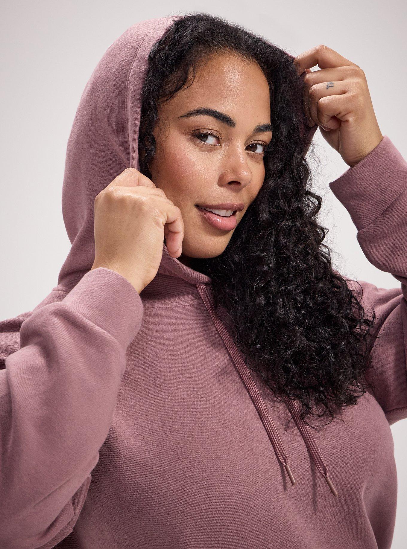 Plus Size TRU Super Soft Fleece Raglan Active Hoodie, ROSE TAUPE, alternate
