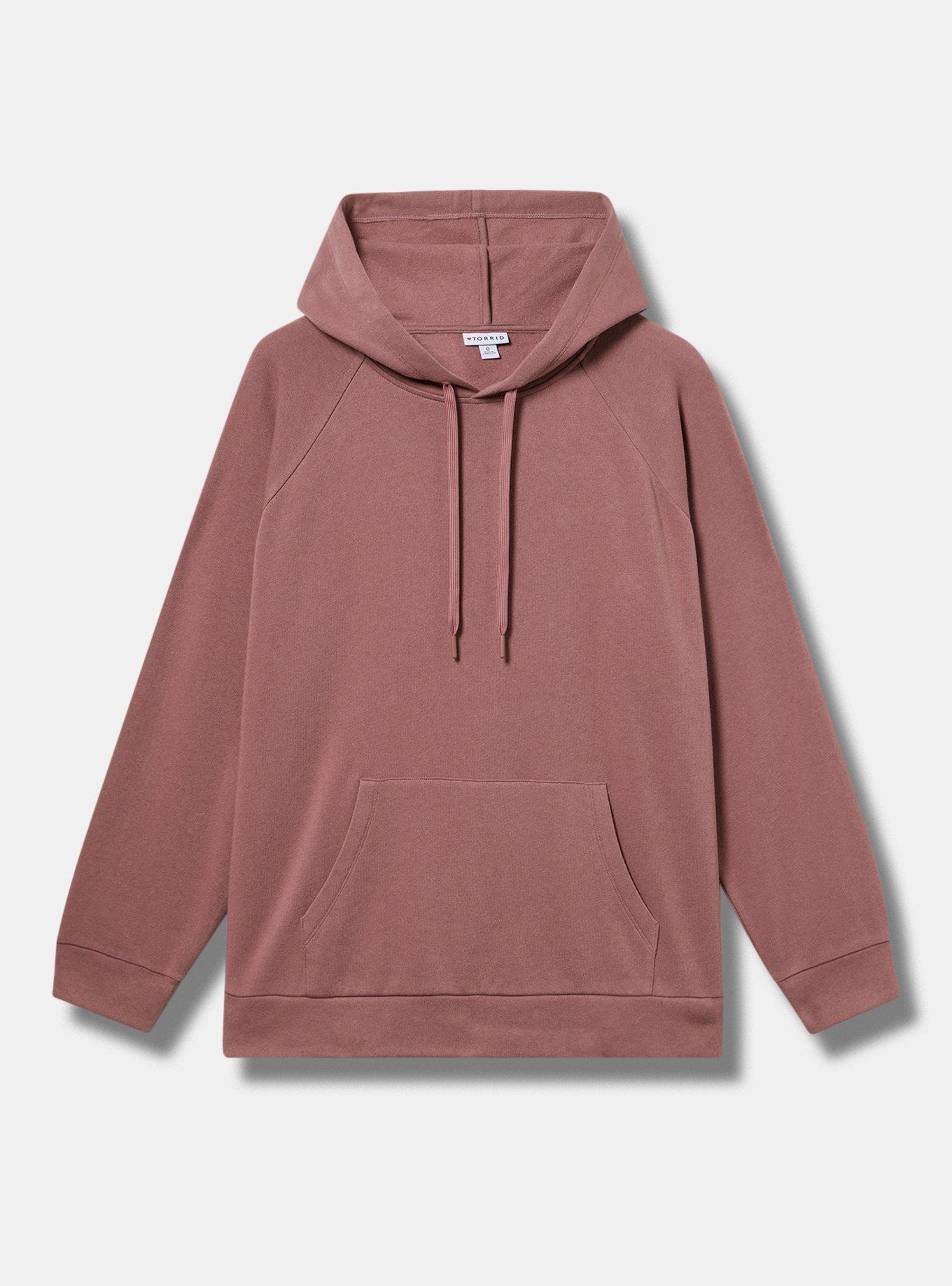 Plus Size TRU Super Soft Fleece Raglan Active Hoodie, ROSE TAUPE, hi-res