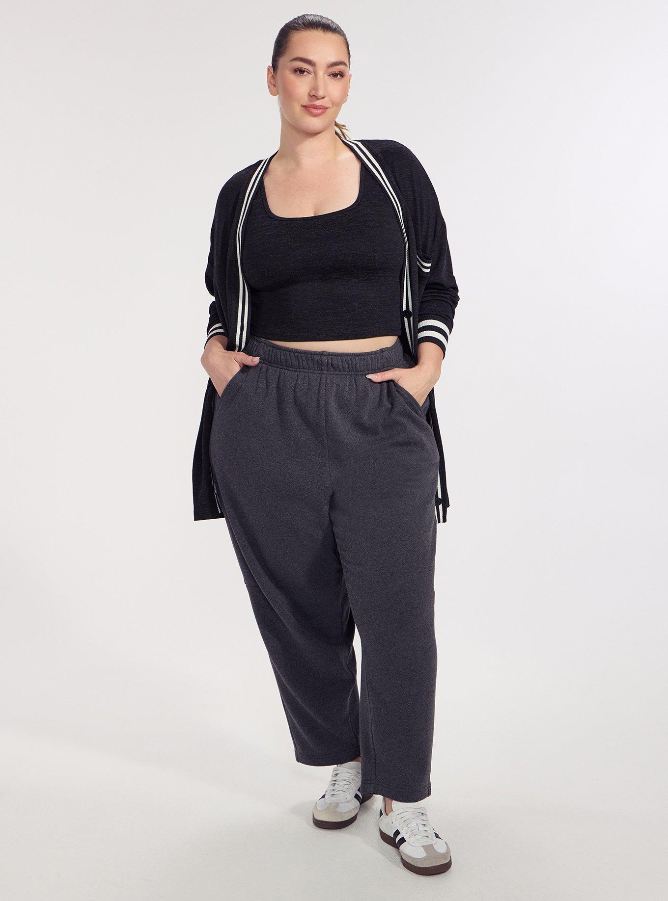 TRU Super Soft Fleece Active Barrel Pant, CHARCOAL HEATHER, alternate
