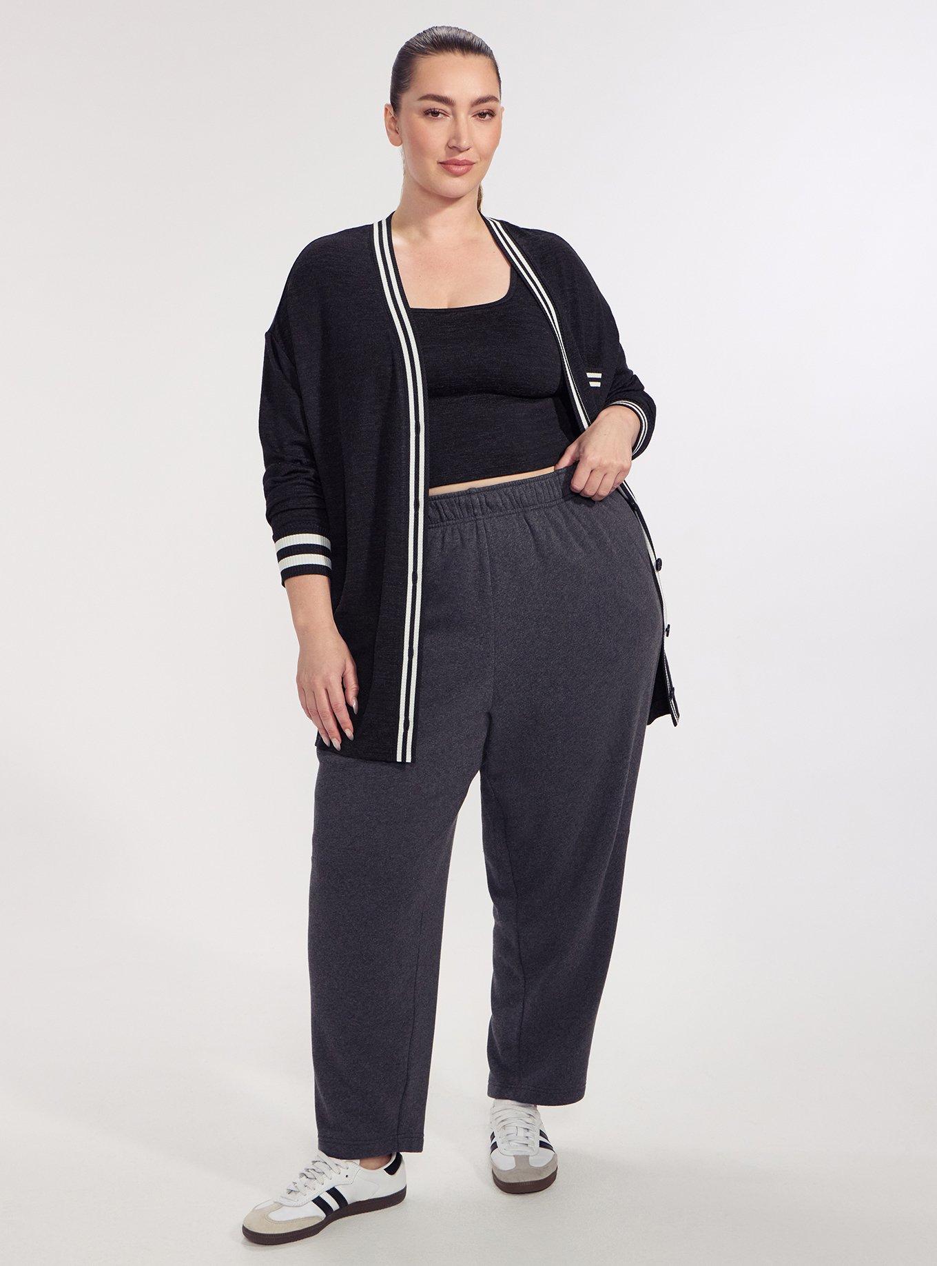 TRU Super Soft Fleece Active Barrel Pant, CHARCOAL HEATHER, hi-res