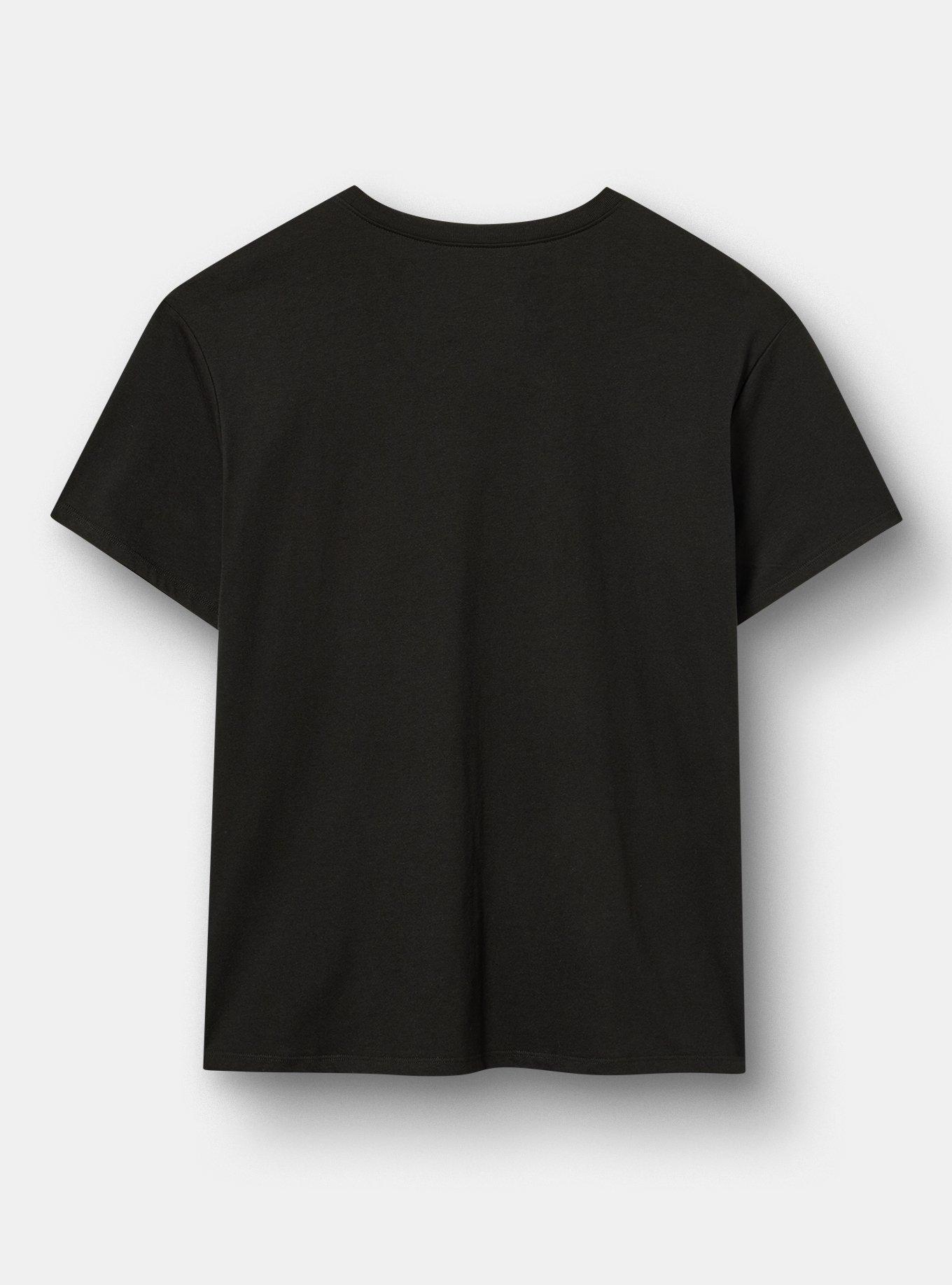 Plus Size Kiss Spider Relaxed Cotton Crew Tee, DEEP BLACK, alternate