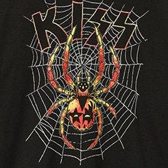 Plus Size Kiss Spider Relaxed Cotton Crew Tee, DEEP BLACK, swatch