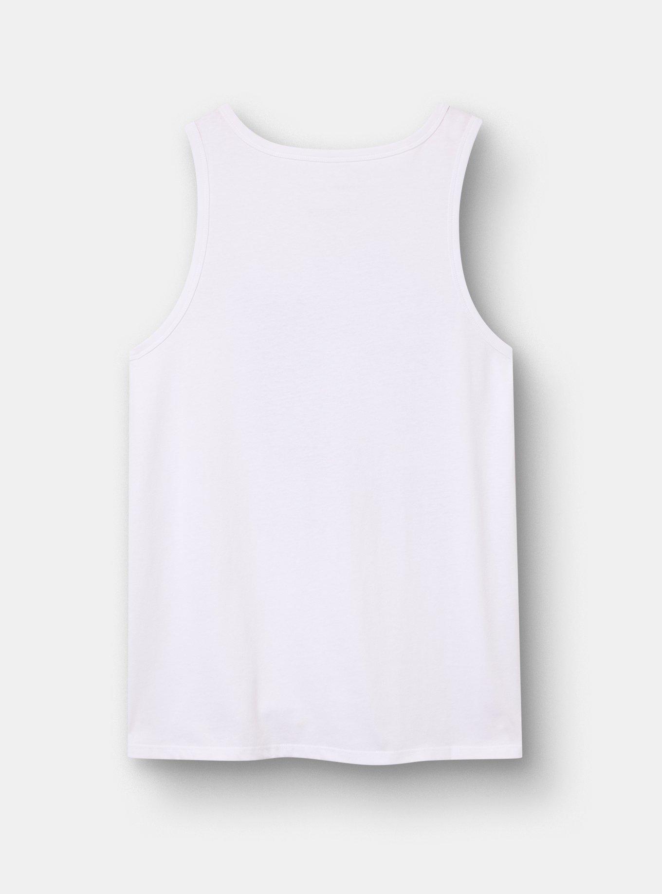 Plus Size Amy Winehouse Classic Cotton Crew Tank, BRIGHT WHITE, alternate