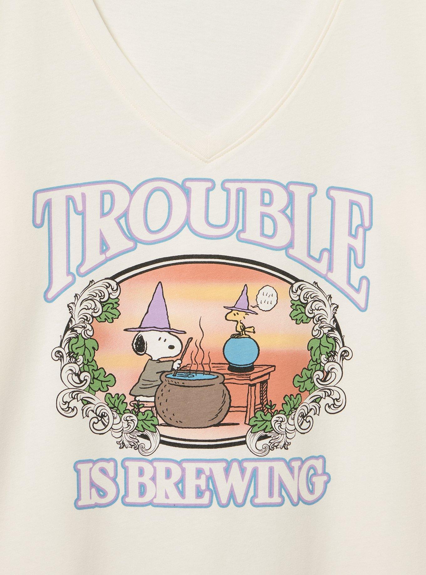 Plus Size - Peanuts Snoopy Witch Classic Cotton V-Neck Tee - Torrid