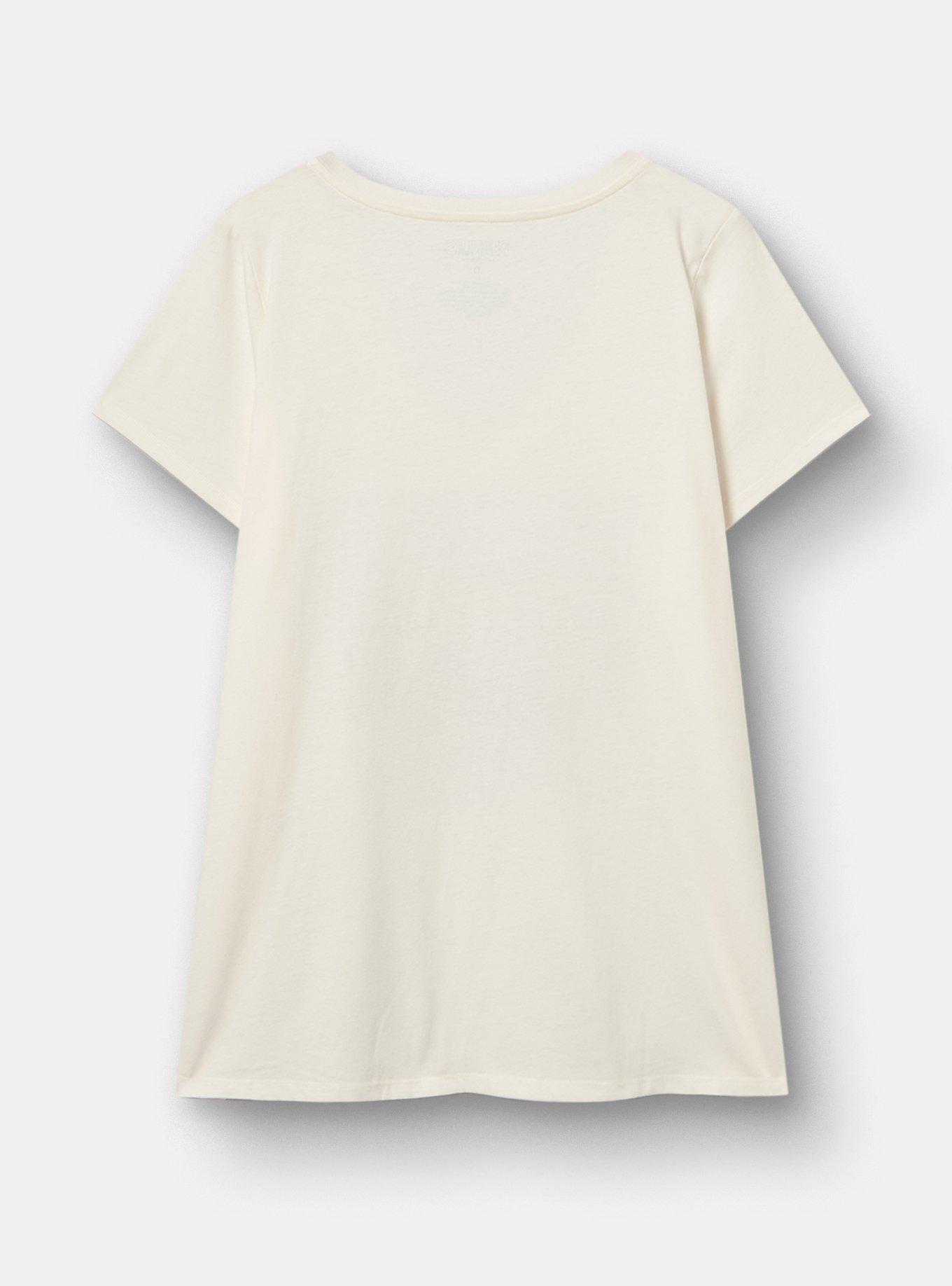 Plus Size Peanuts Snoopy Witch Classic Cotton V-Neck Tee, WHISPER WHITE, alternate