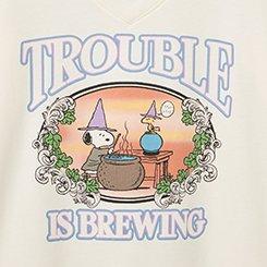 Peanuts Snoopy Witch Classic Cotton V-Neck Tee, WHISPER WHITE, swatch