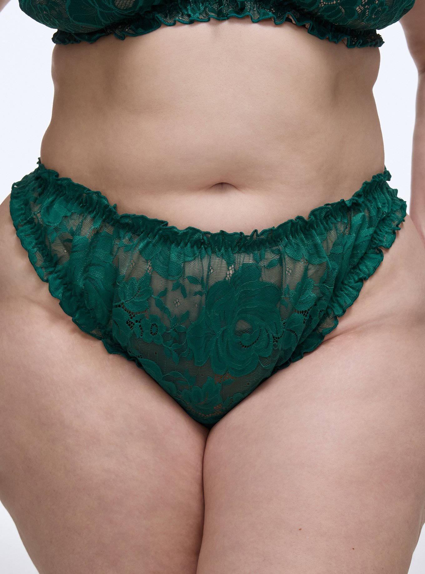 Hurricane Lace Ruffle Mid-Rise Tanga, BOTANICAL GARDEN, alternate