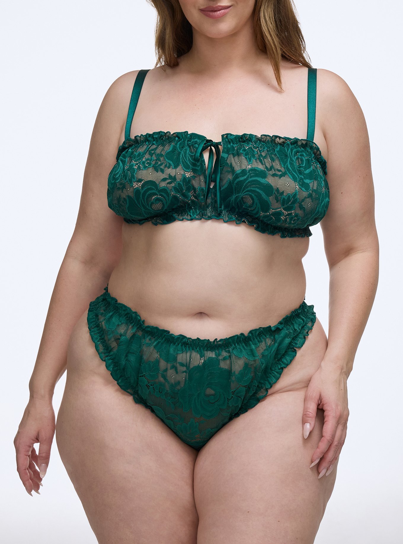 Hurricane Lace Ruffle Mid-Rise Tanga, BOTANICAL GARDEN, alternate