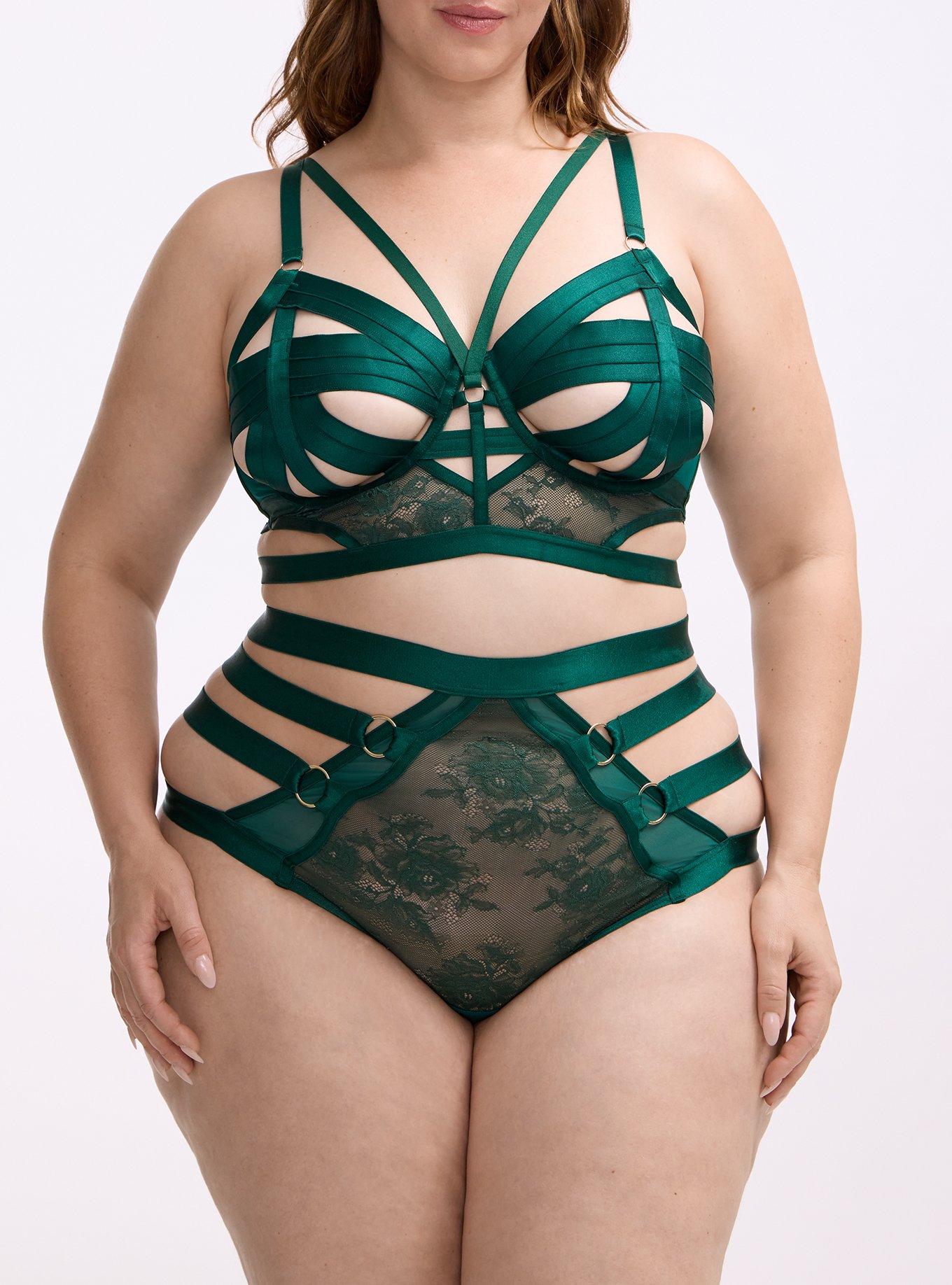 Strappy Vixen High Waist Cheeky Panty, BOTANICAL GARDEN, alternate