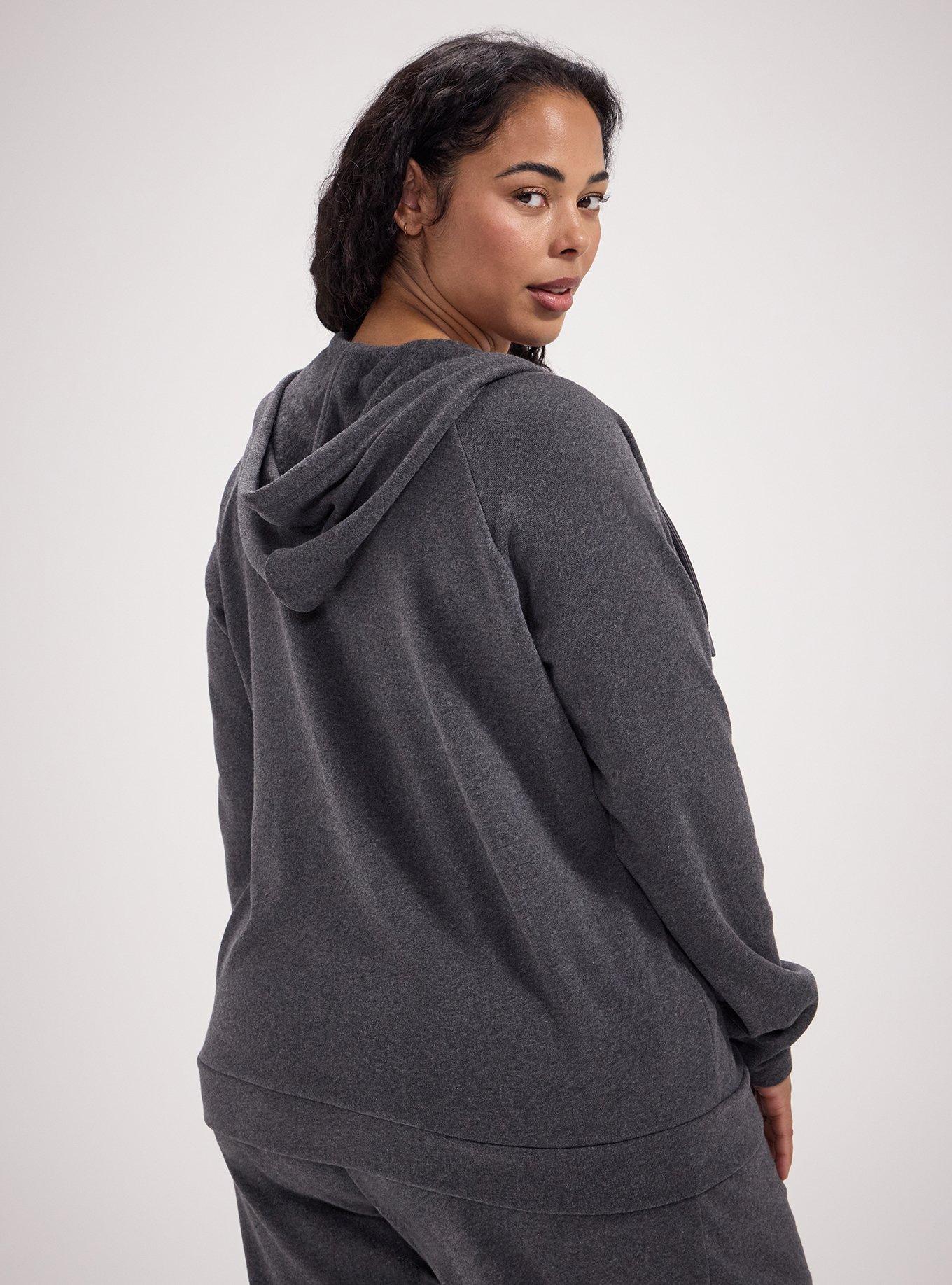 TRU Cozy Fleece Zip-Up Hoodie, CHARCOAL HEATHER, alternate