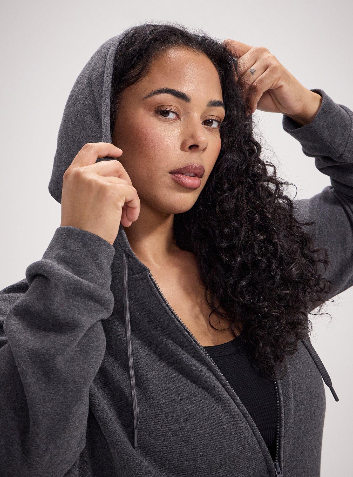 TRU Cozy Fleece Zip-Up Hoodie, CHARCOAL HEATHER, alternate
