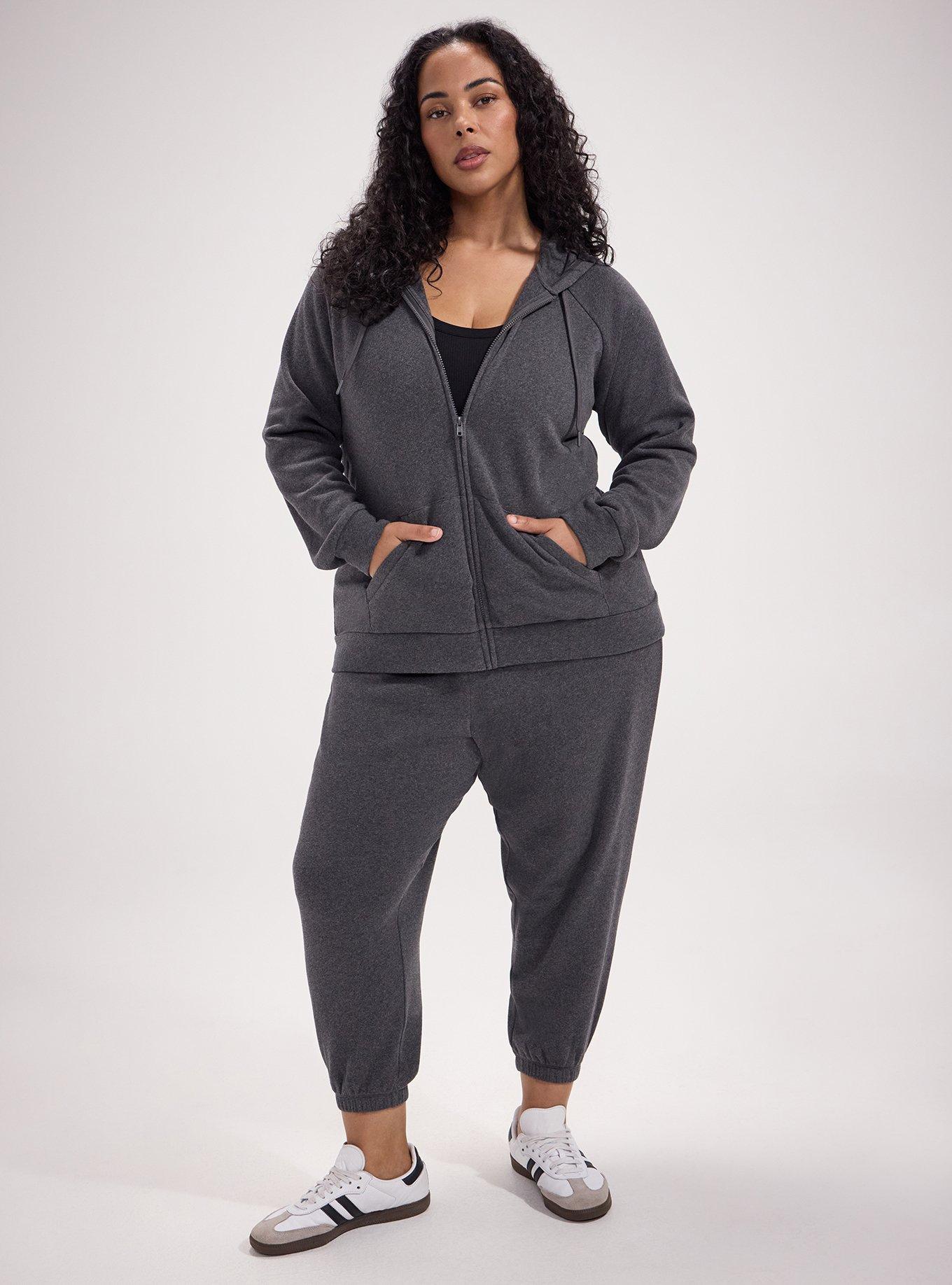 TRU Cozy Fleece Zip-Up Hoodie, CHARCOAL HEATHER, alternate