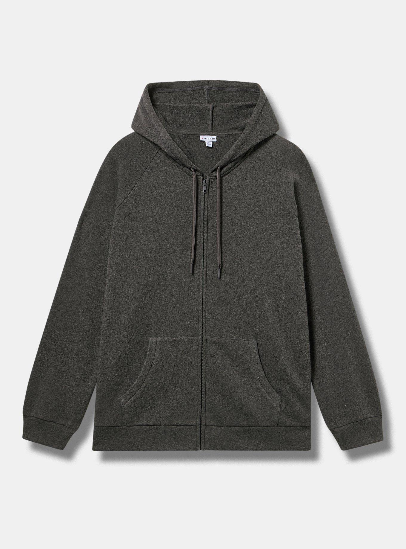 TRU Cozy Fleece Zip-Up Hoodie, CHARCOAL HEATHER, hi-res