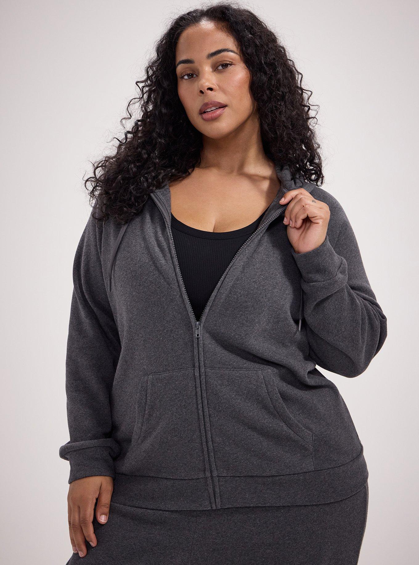 TRU Cozy Fleece Zip-Up Hoodie, CHARCOAL HEATHER, hi-res