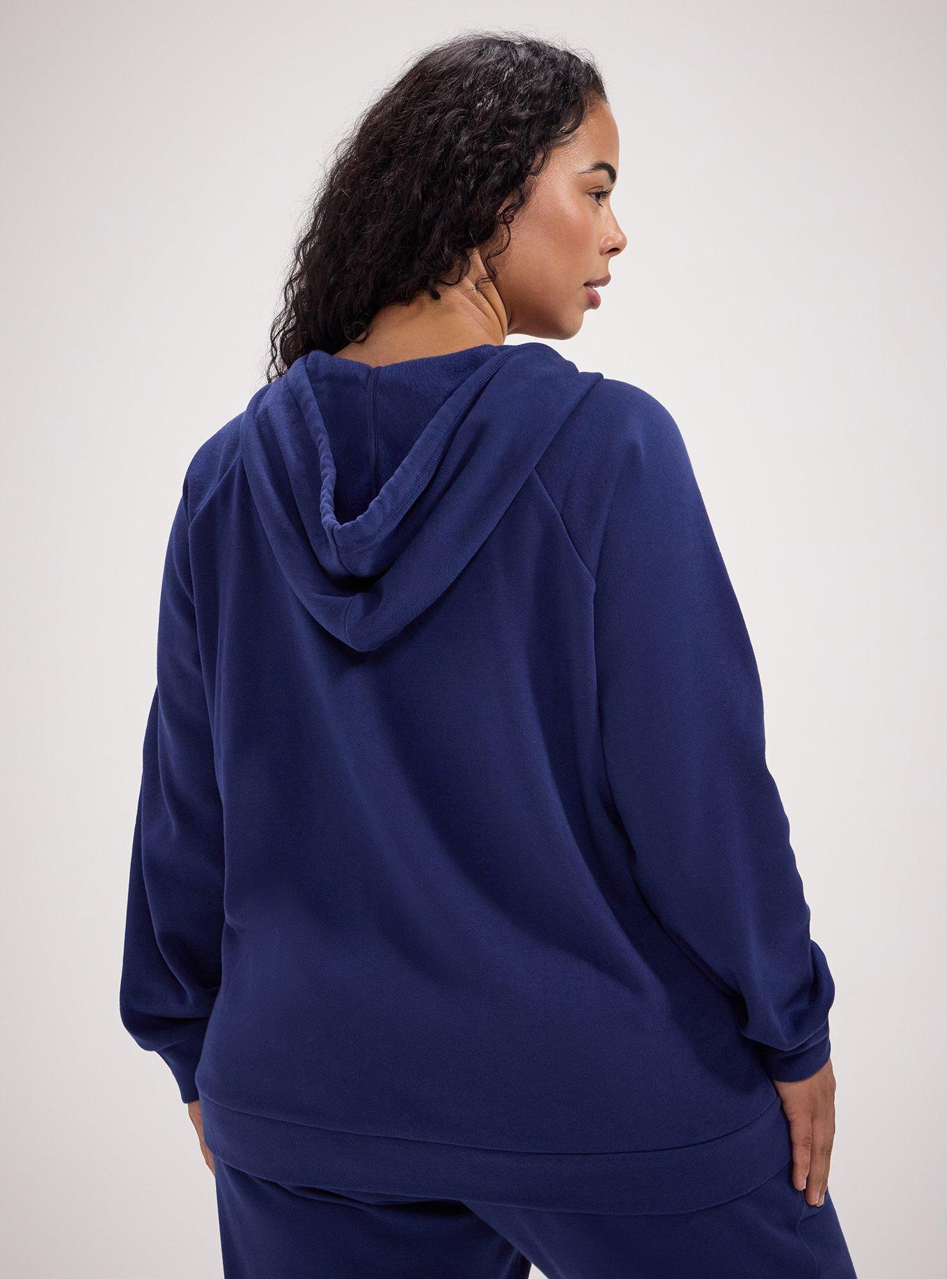 Plus Size TRU Super Soft Fleece Zip-Up Hoodie, MEDIEVAL BLUE, alternate